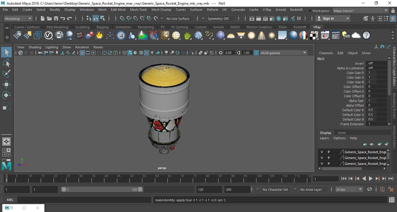 Generic Space Rocket Engine 3D