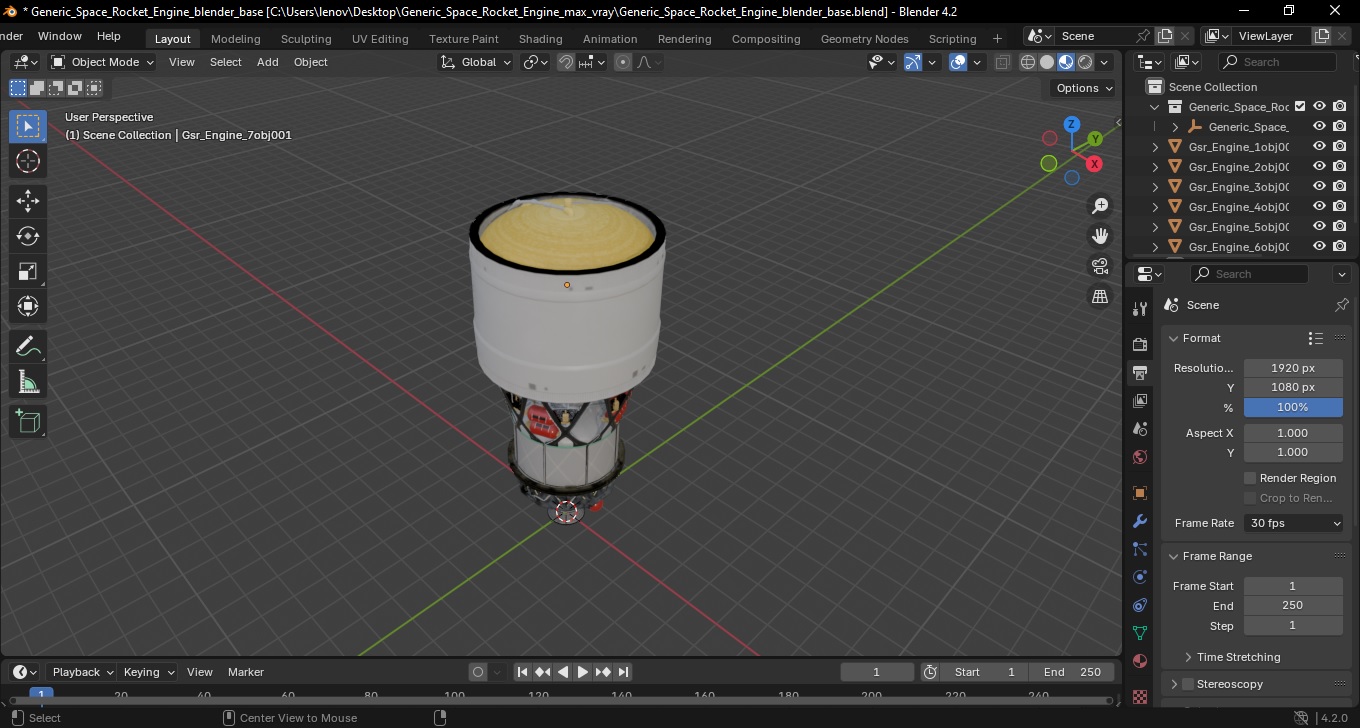 Generic Space Rocket Engine 3D