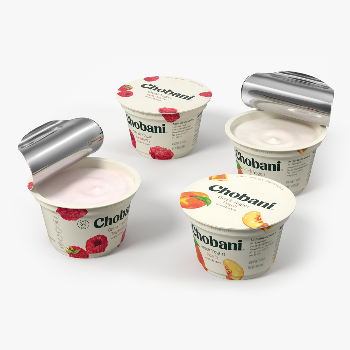 Chobani Greek Yogurt Cup Set Peach Raspberry