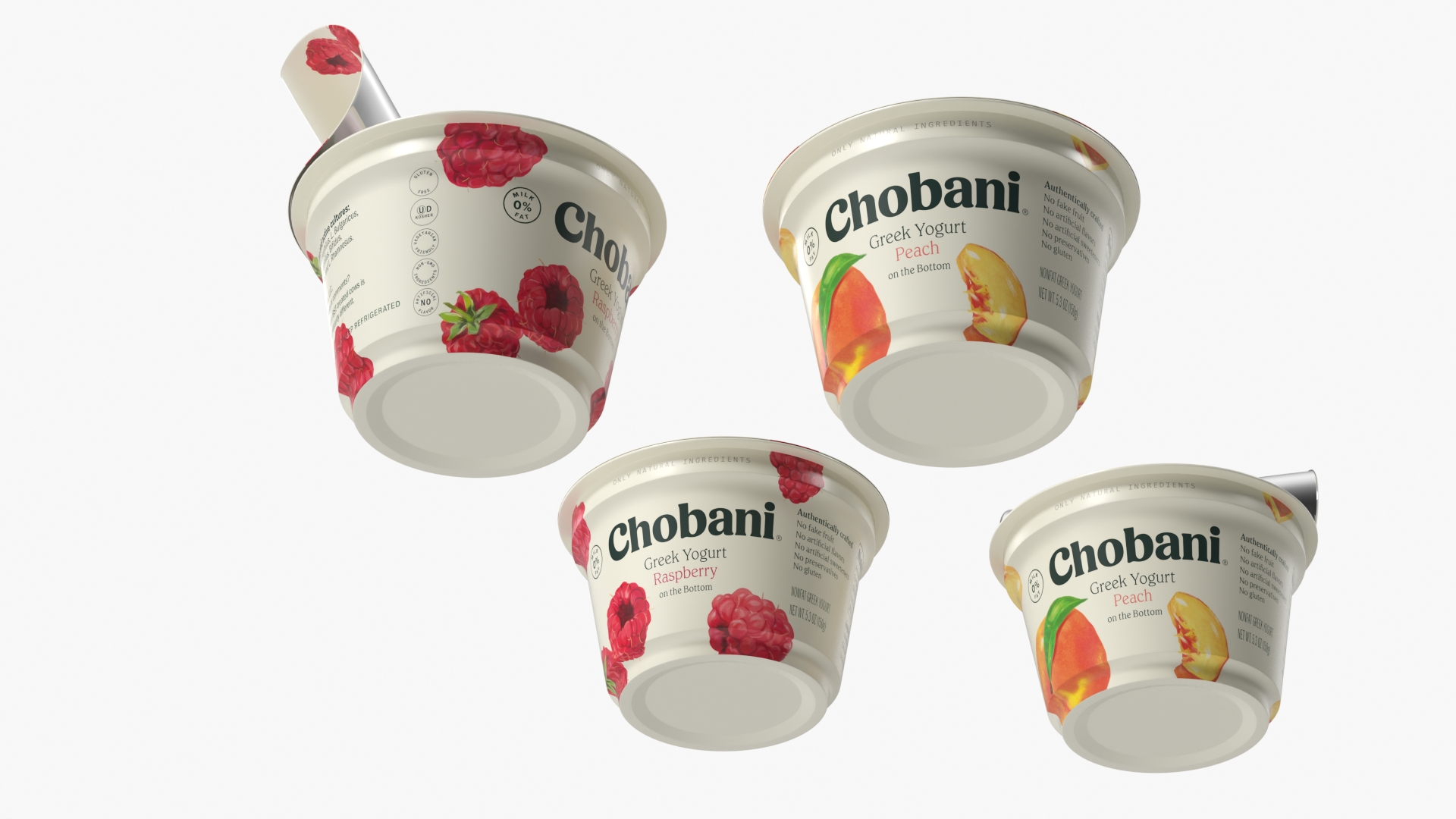 Chobani Greek Yogurt Cup Set Peach Raspberry, view 4