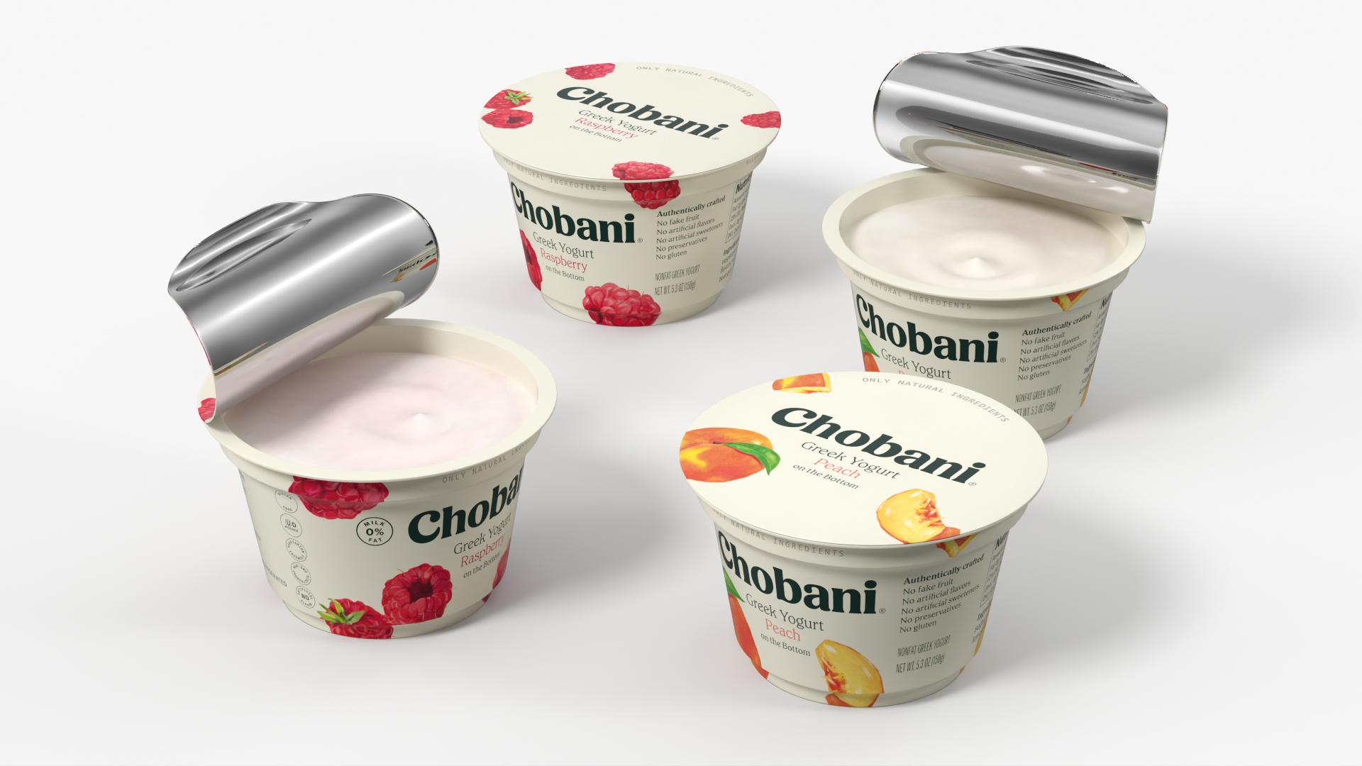 Chobani Greek Yogurt Cup Set Peach Raspberry