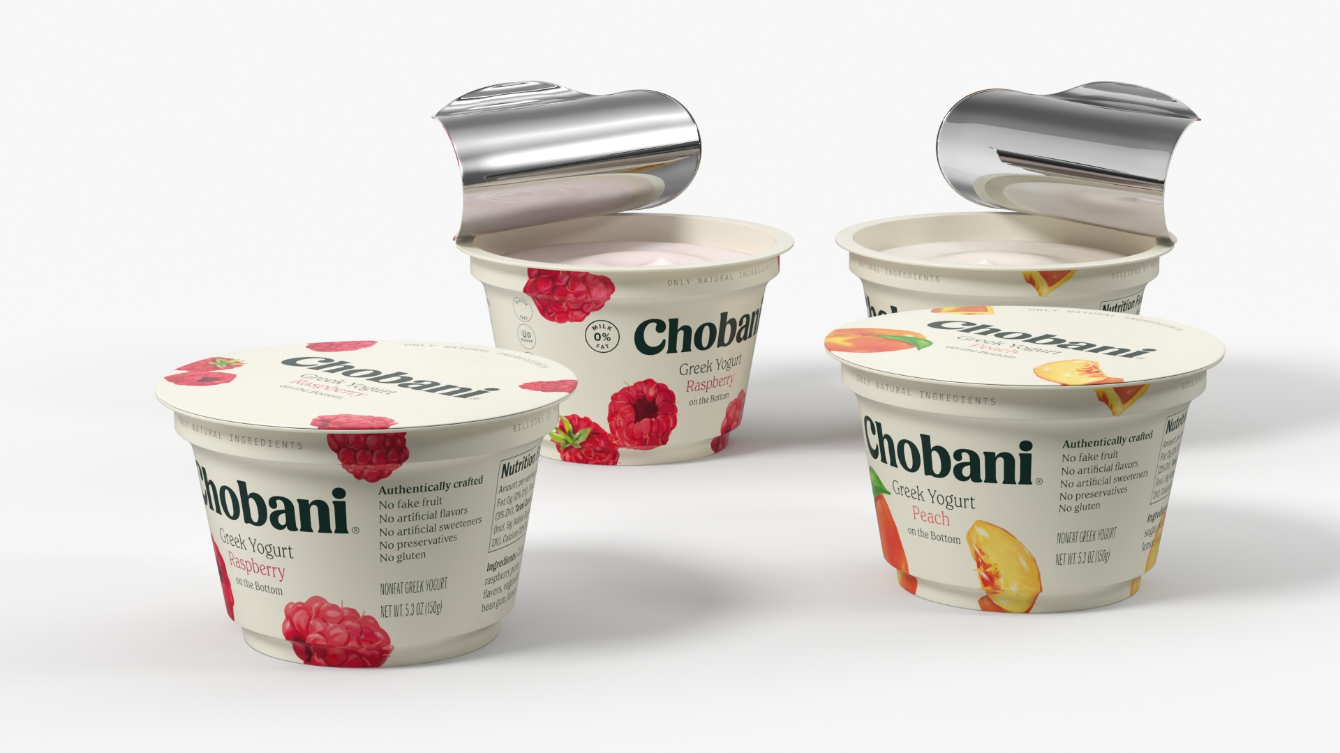 Chobani Greek Yogurt Cup Set Peach Raspberry, view 3