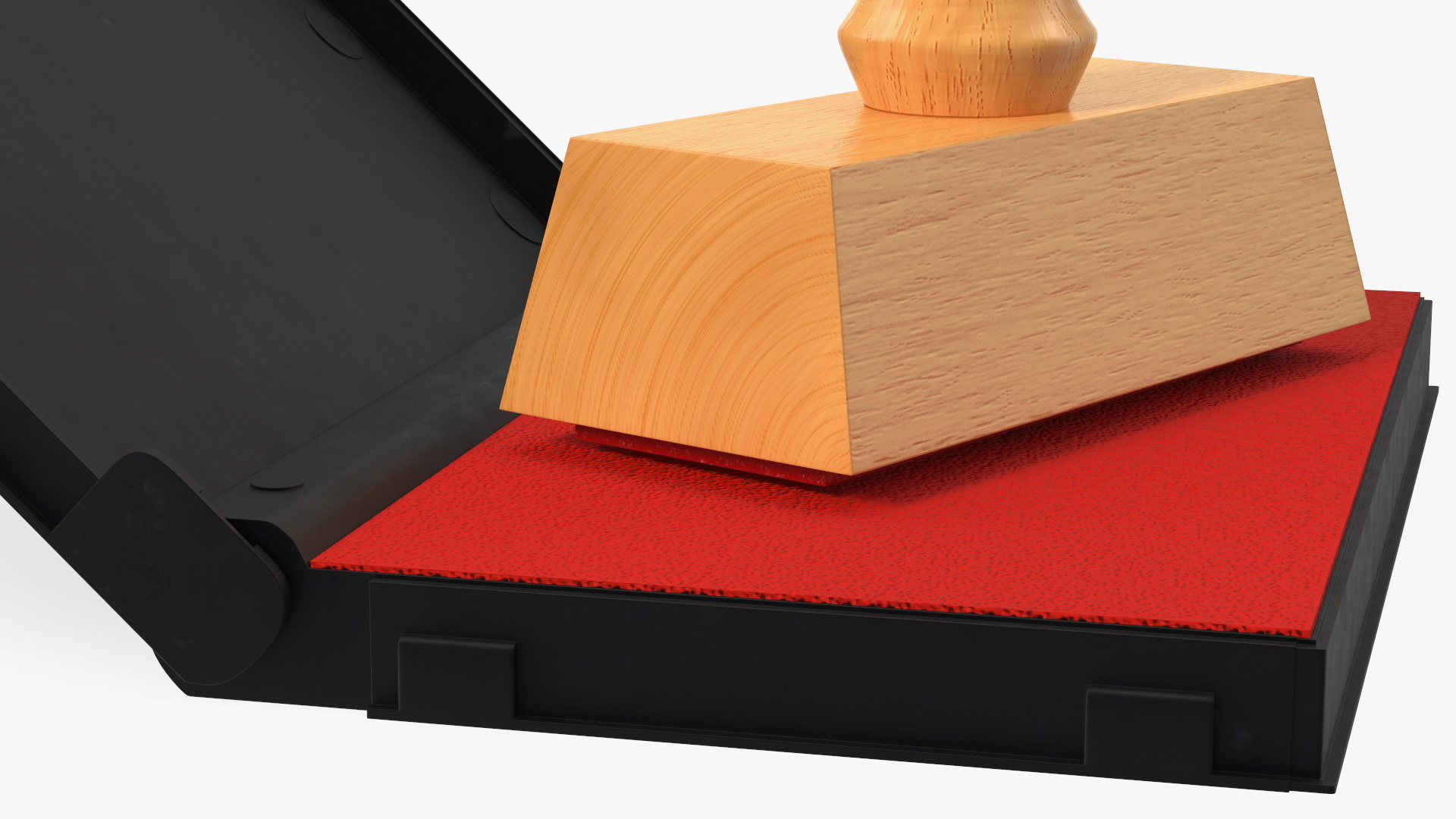 3D Stamp with Wood Handle and Inkpad Certified model