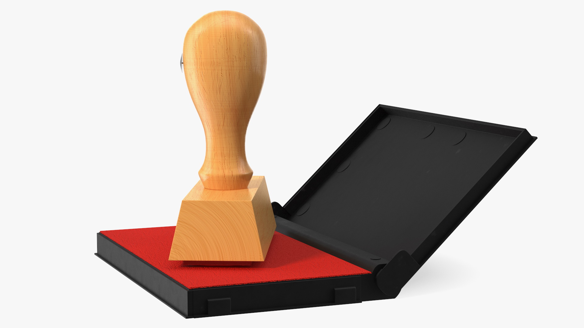 3D Stamp with Wood Handle and Inkpad Certified model