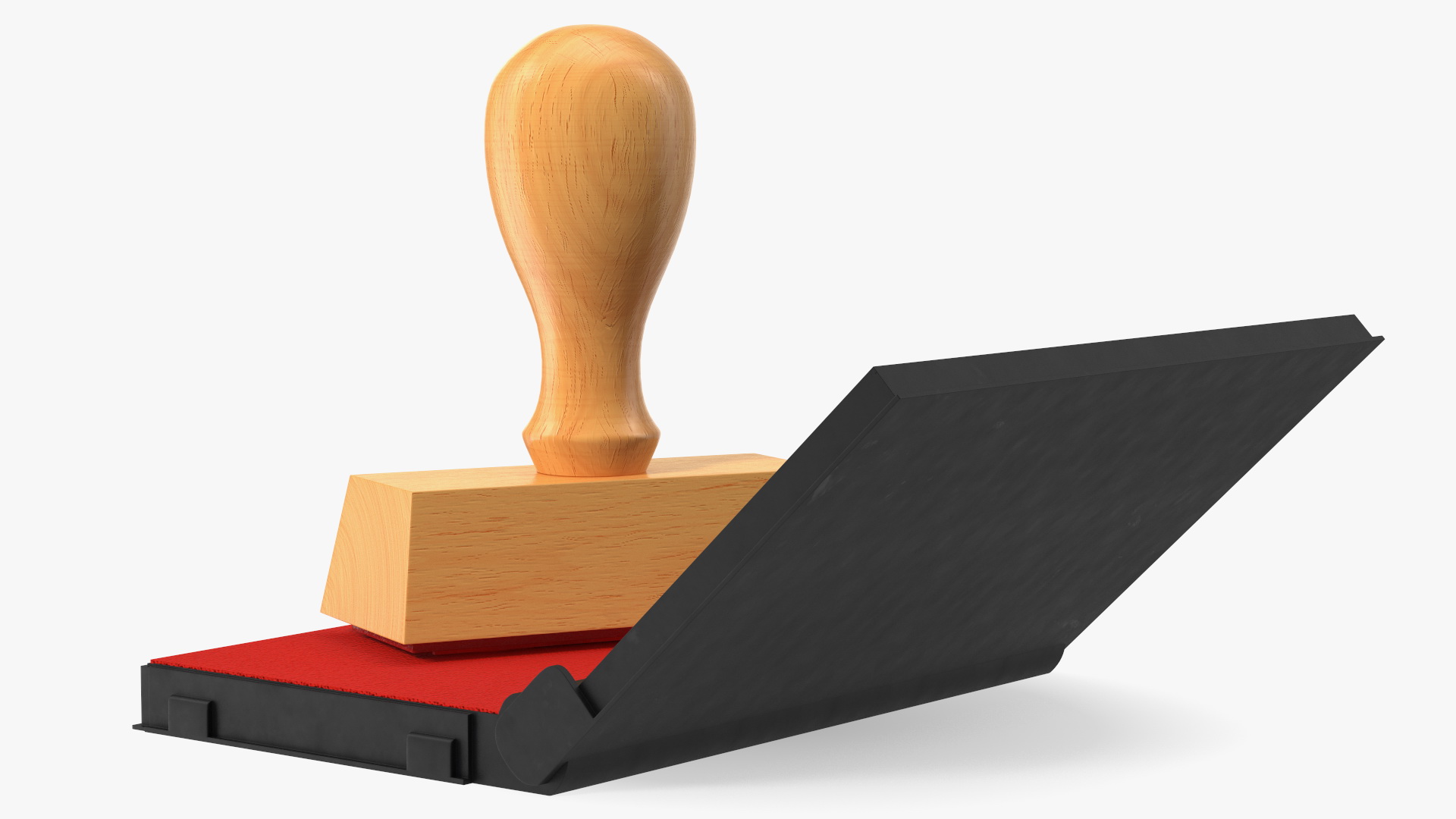 3D Stamp with Wood Handle and Inkpad Certified model