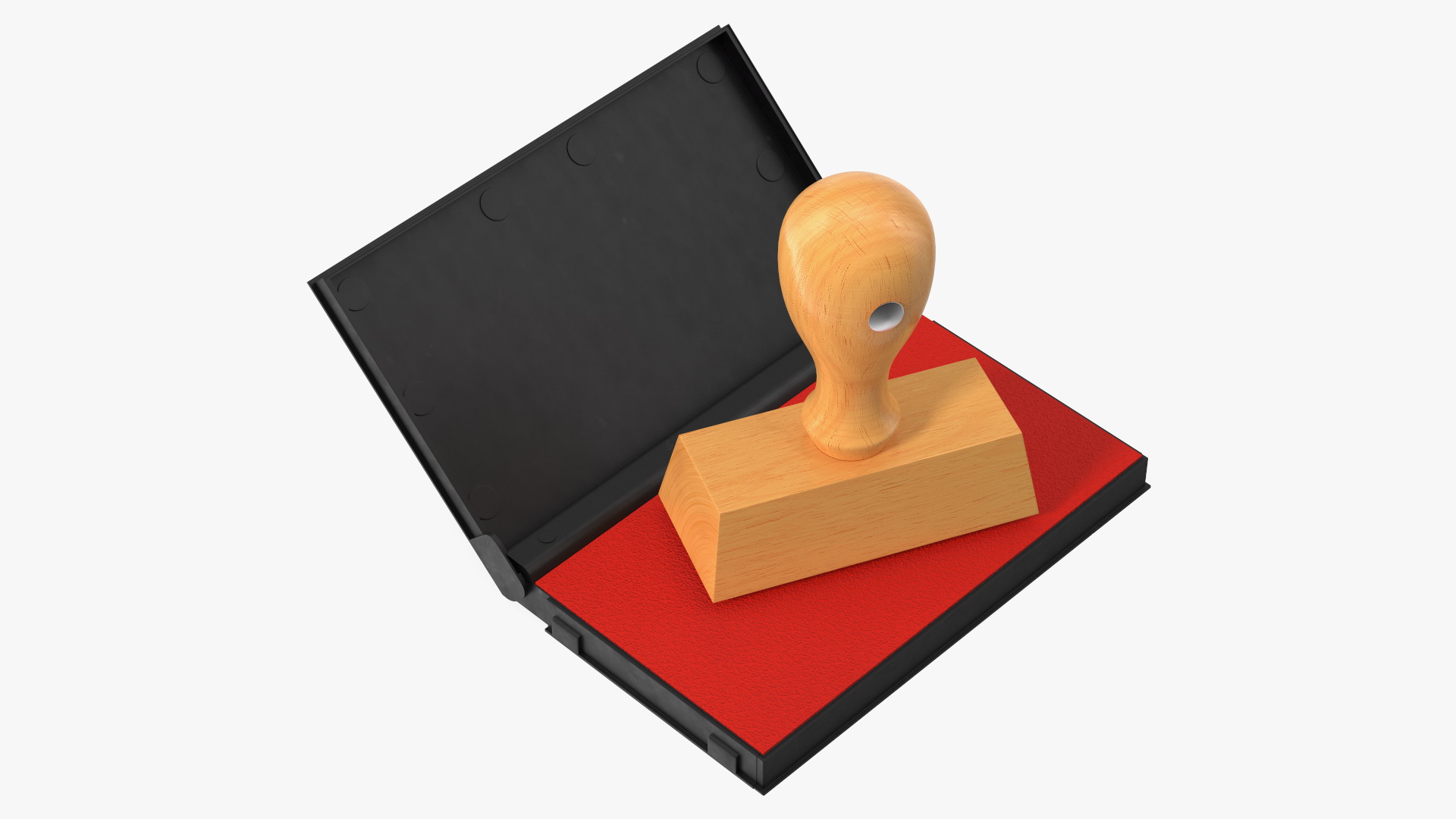 3D Stamp with Wood Handle and Inkpad Certified model