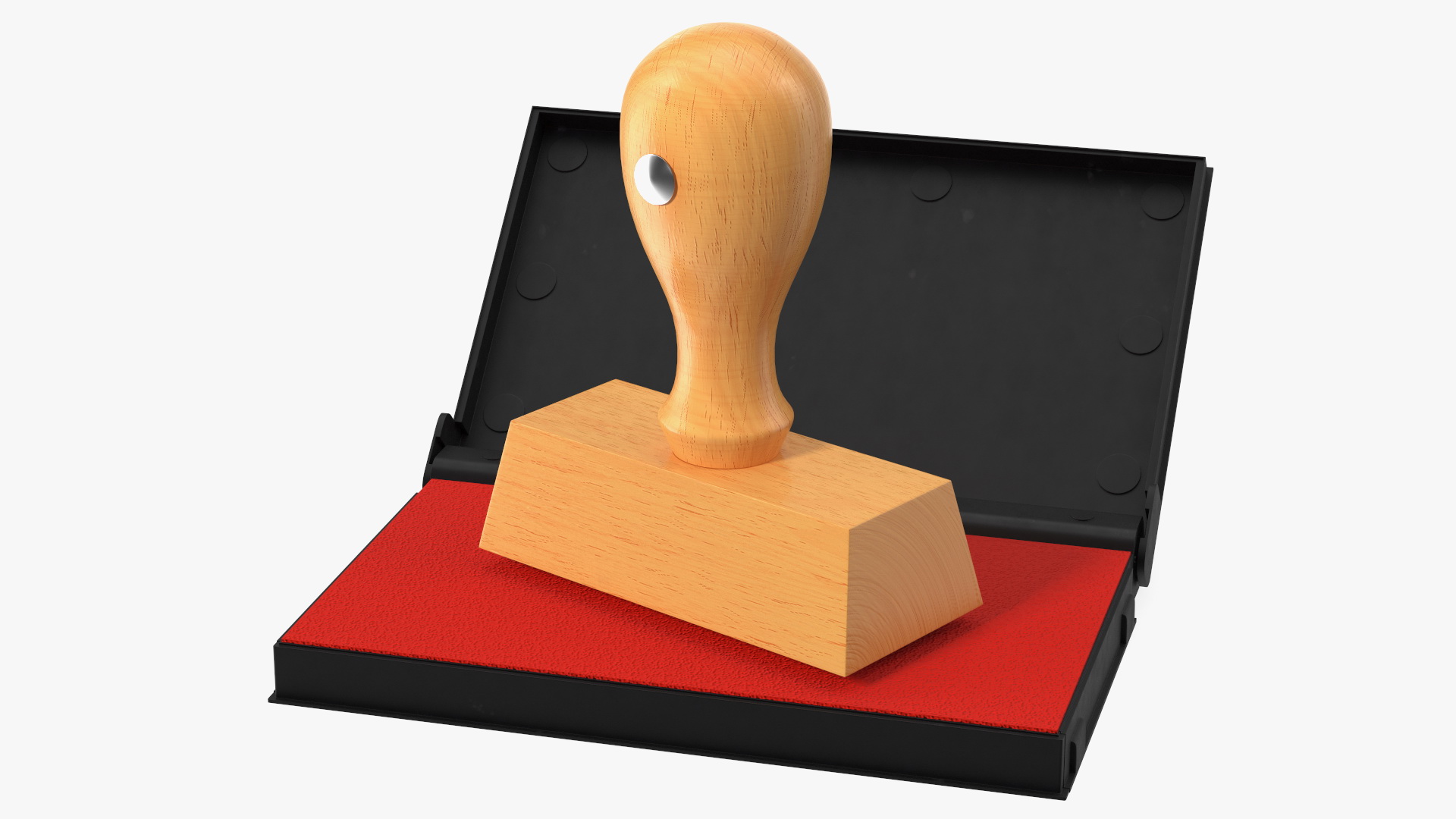 3D Stamp with Wood Handle and Inkpad Certified model