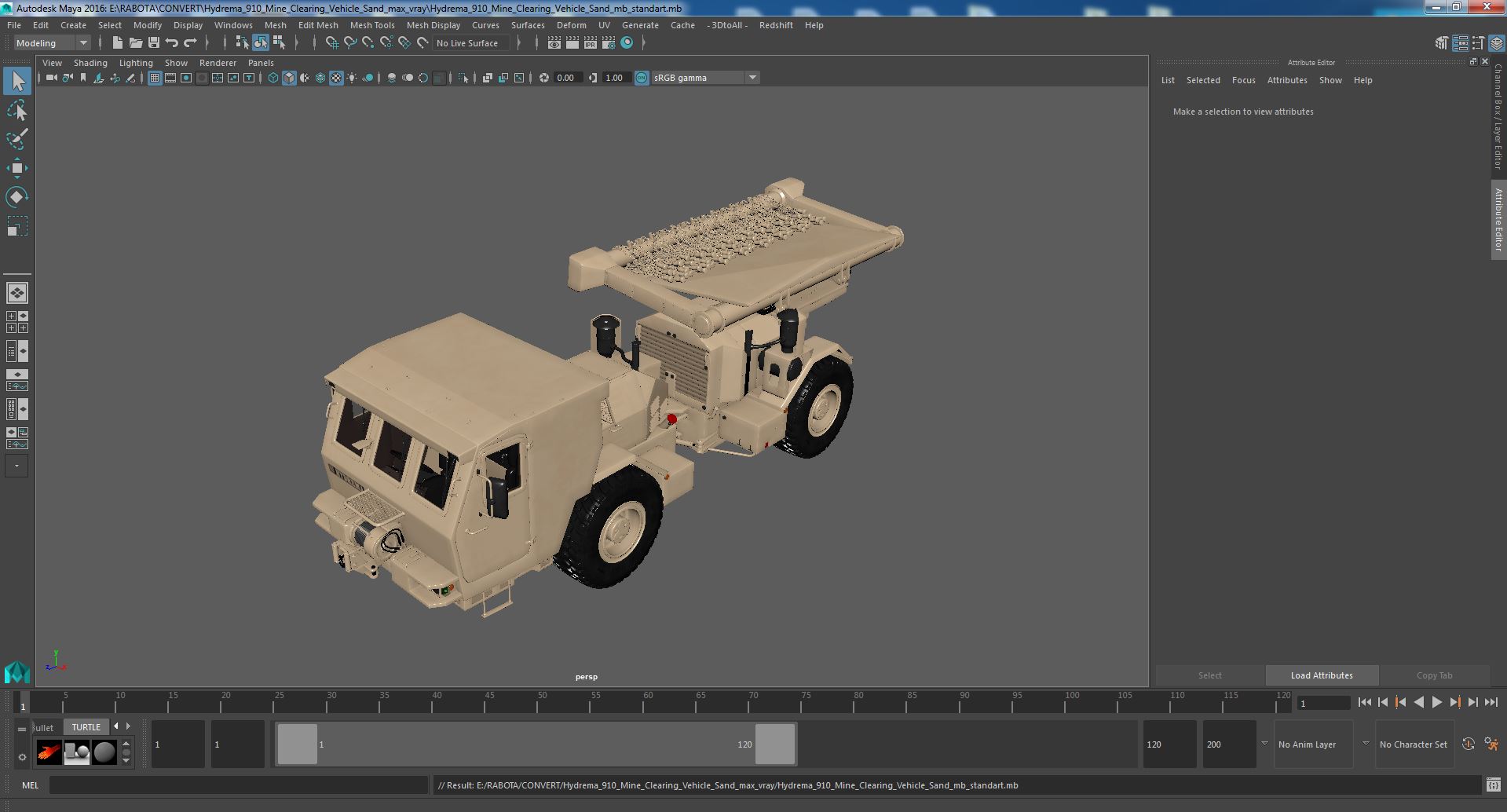3D Hydrema 910 Mine Clearing Vehicle Sand model
