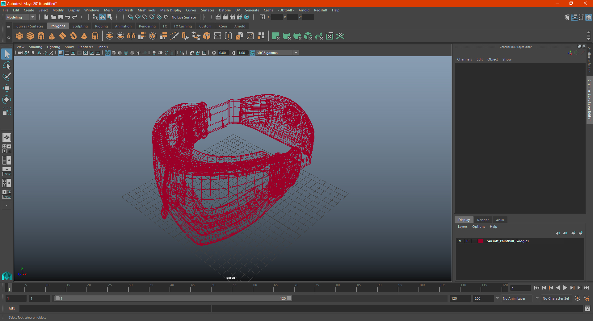 3D model Airsoft Paintball Googles