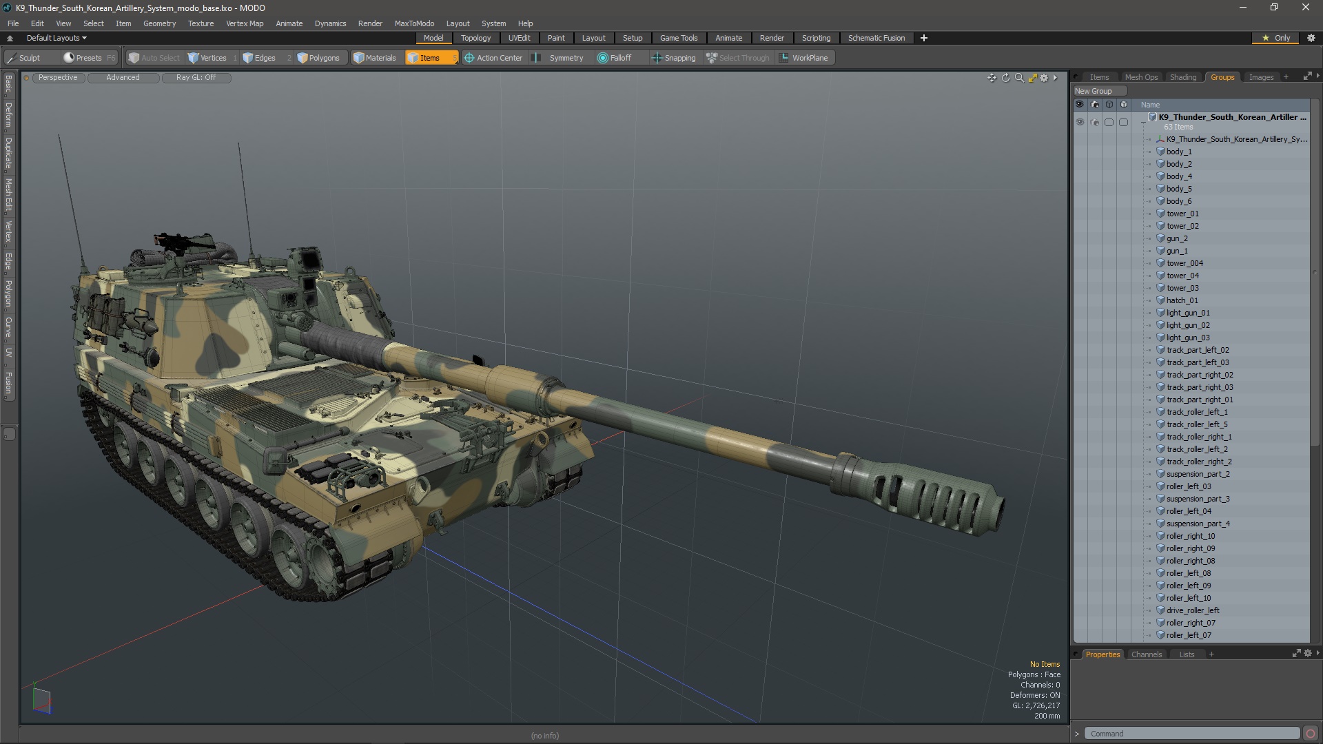 3D model K9 Thunder South Korean Artillery System
