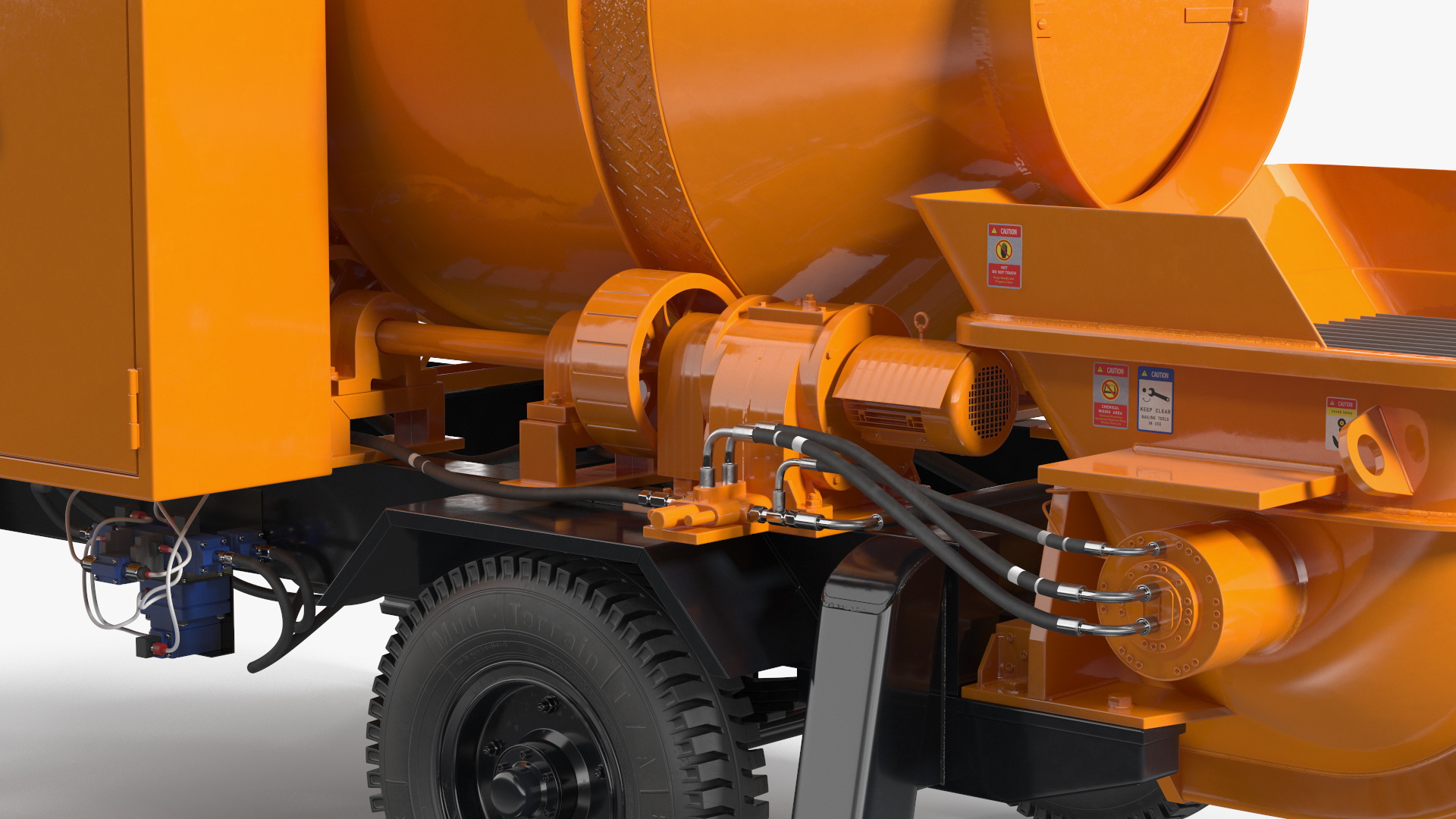 3D Portable Concrete Mixer Pump JBT40 Rigged
