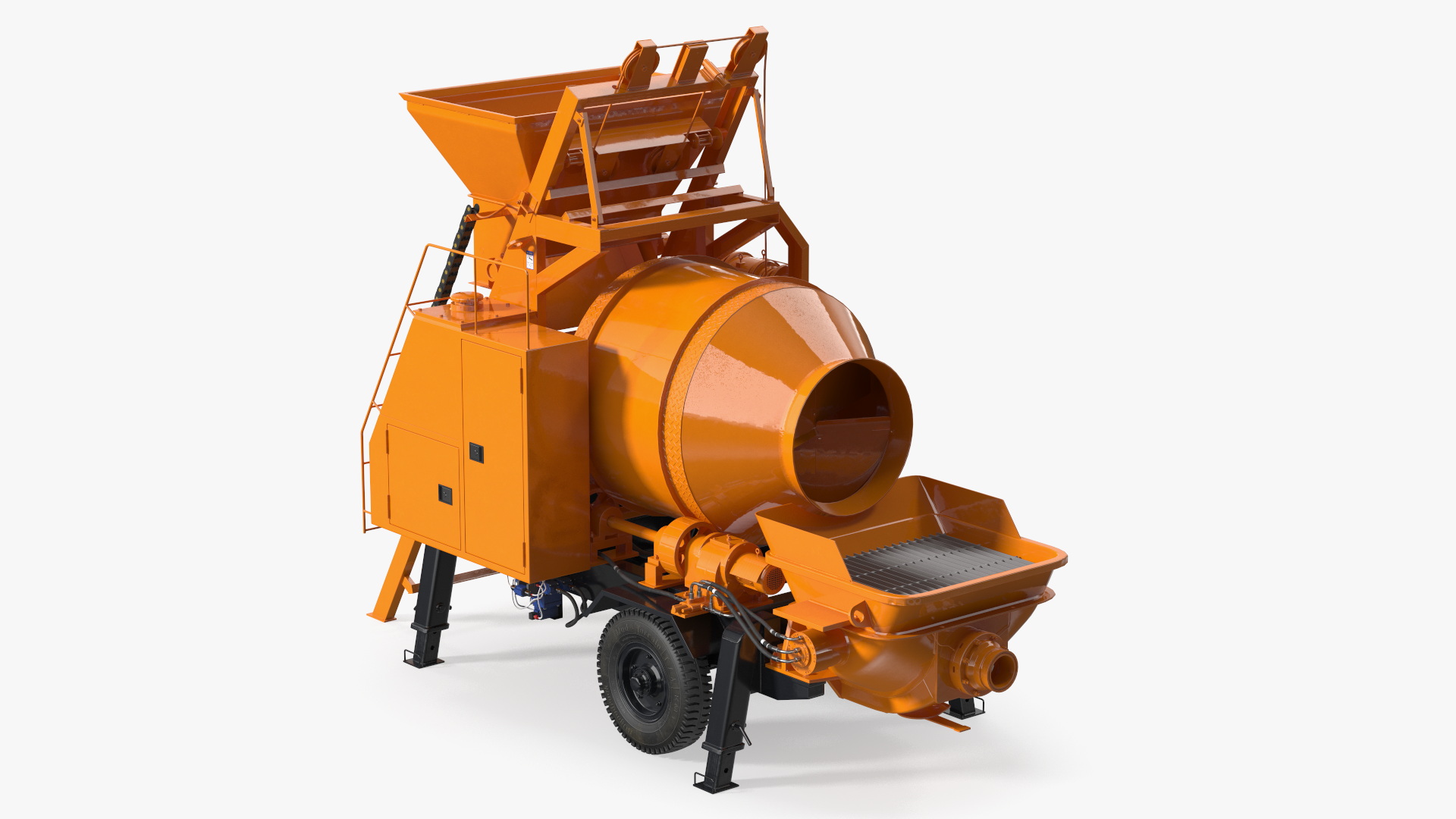 3D Portable Concrete Mixer Pump JBT40 Rigged