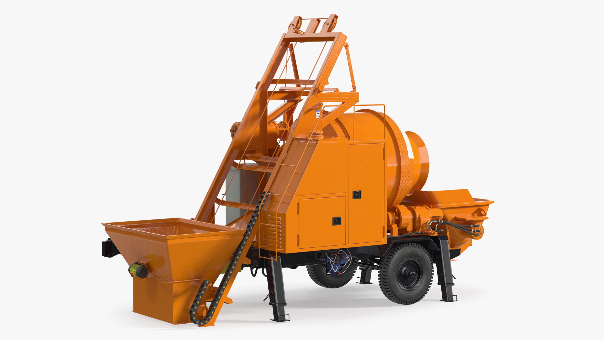 3D Portable Concrete Mixer Pump JBT40 Rigged