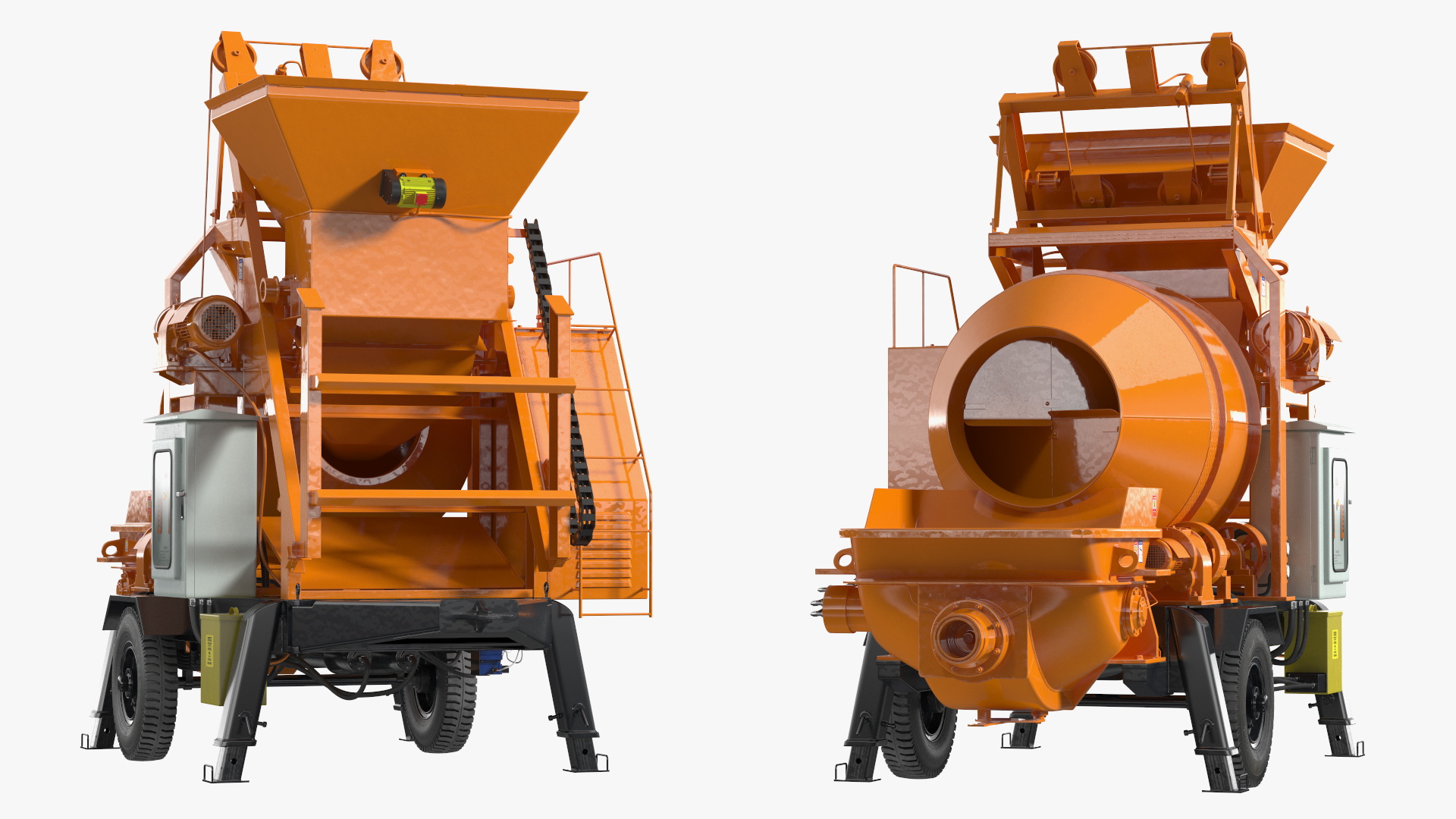 3D Portable Concrete Mixer Pump JBT40 Rigged