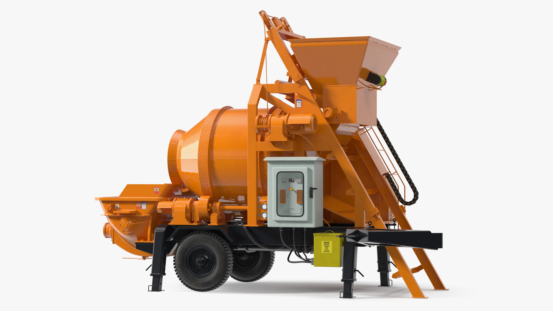 3D Portable Concrete Mixer Pump JBT40 Rigged