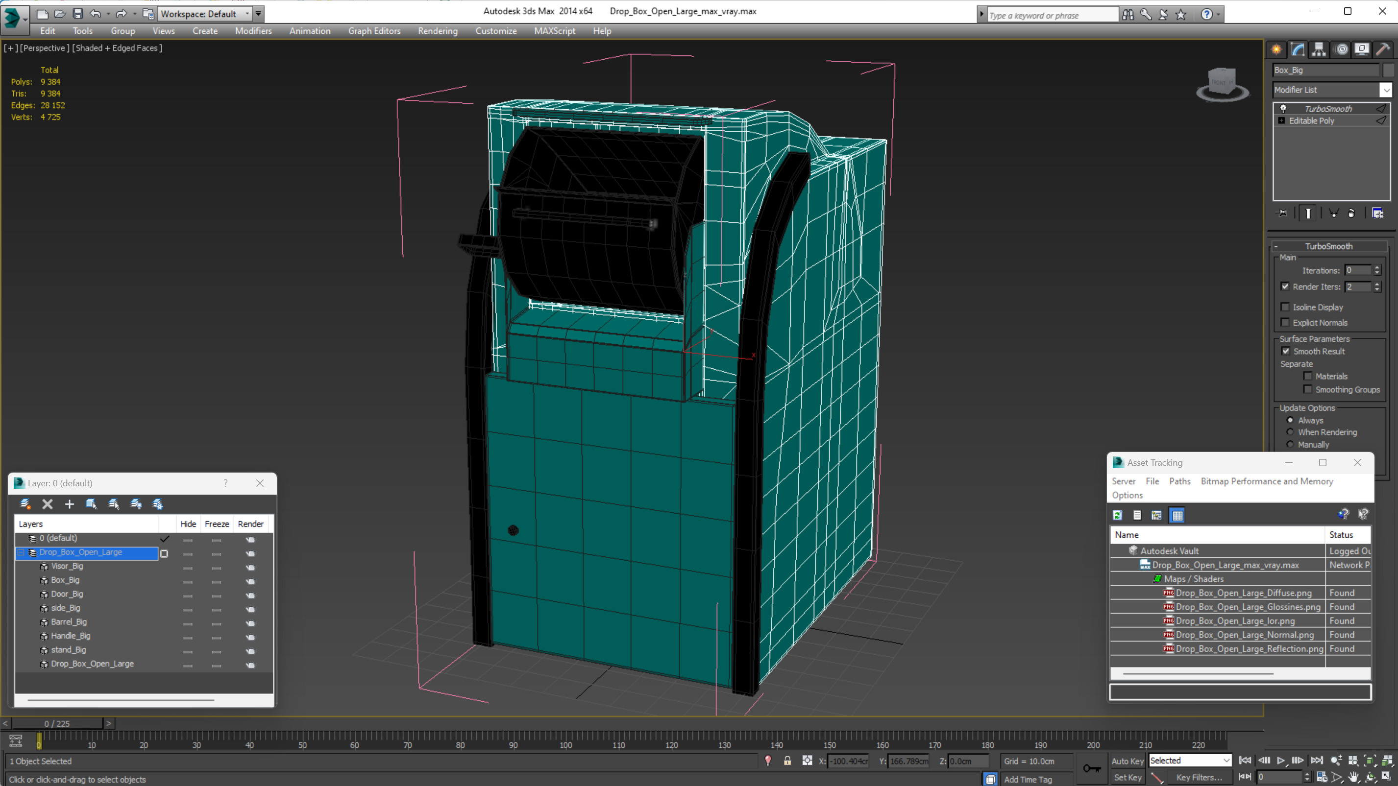 Drop Box Open Large 3D model