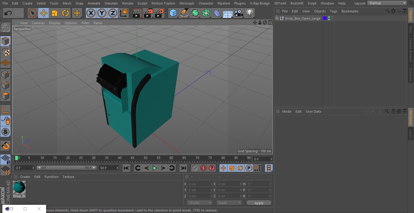 Drop Box Open Large 3D model