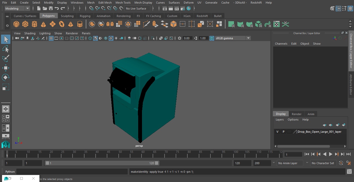 Drop Box Open Large 3D model