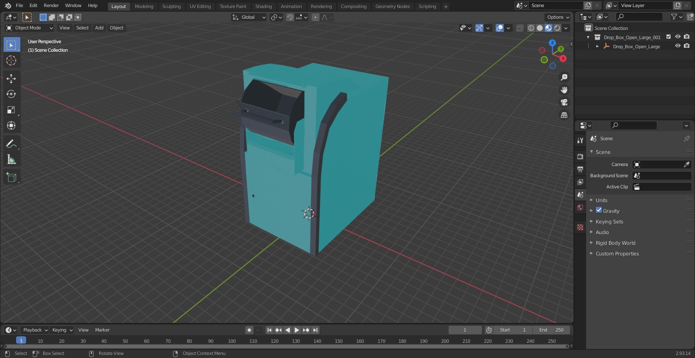 Drop Box Open Large 3D model