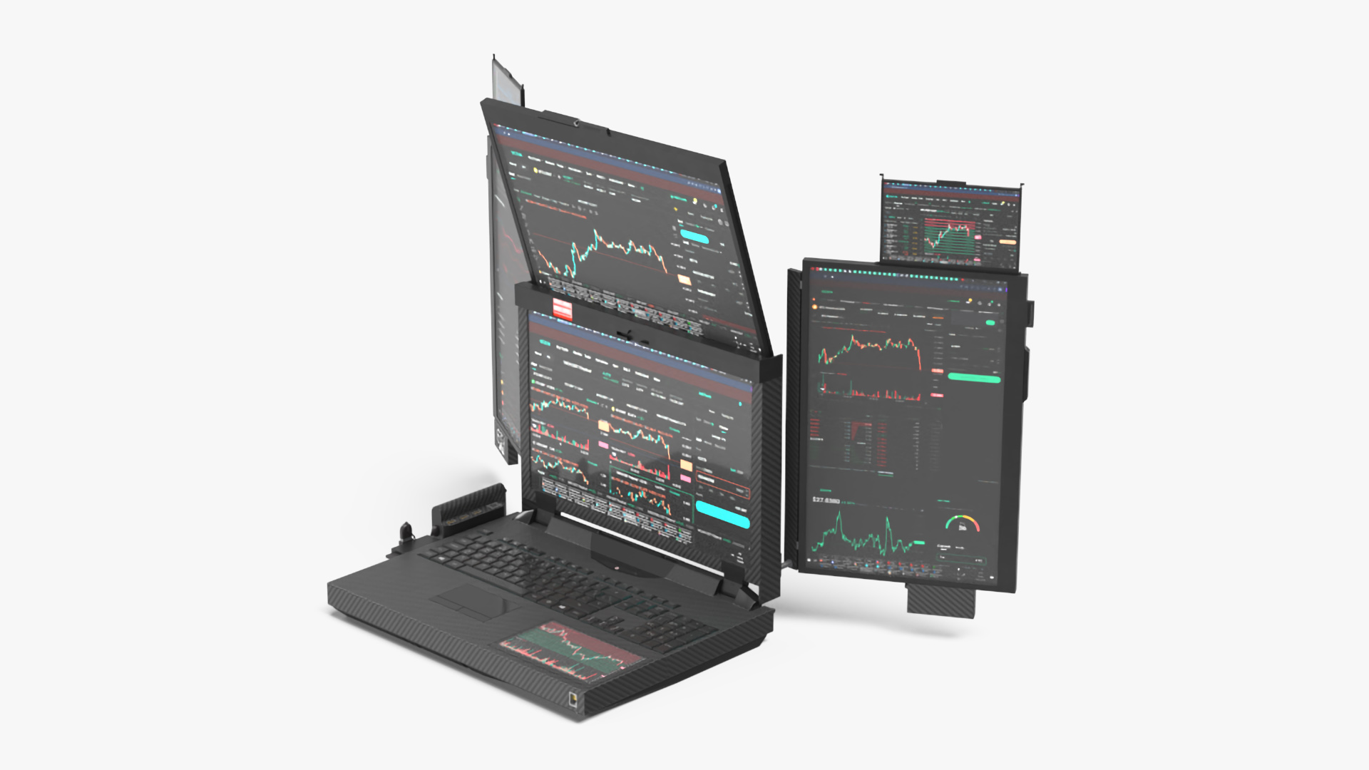 3D Professional Laptop with Miner Software Rigged