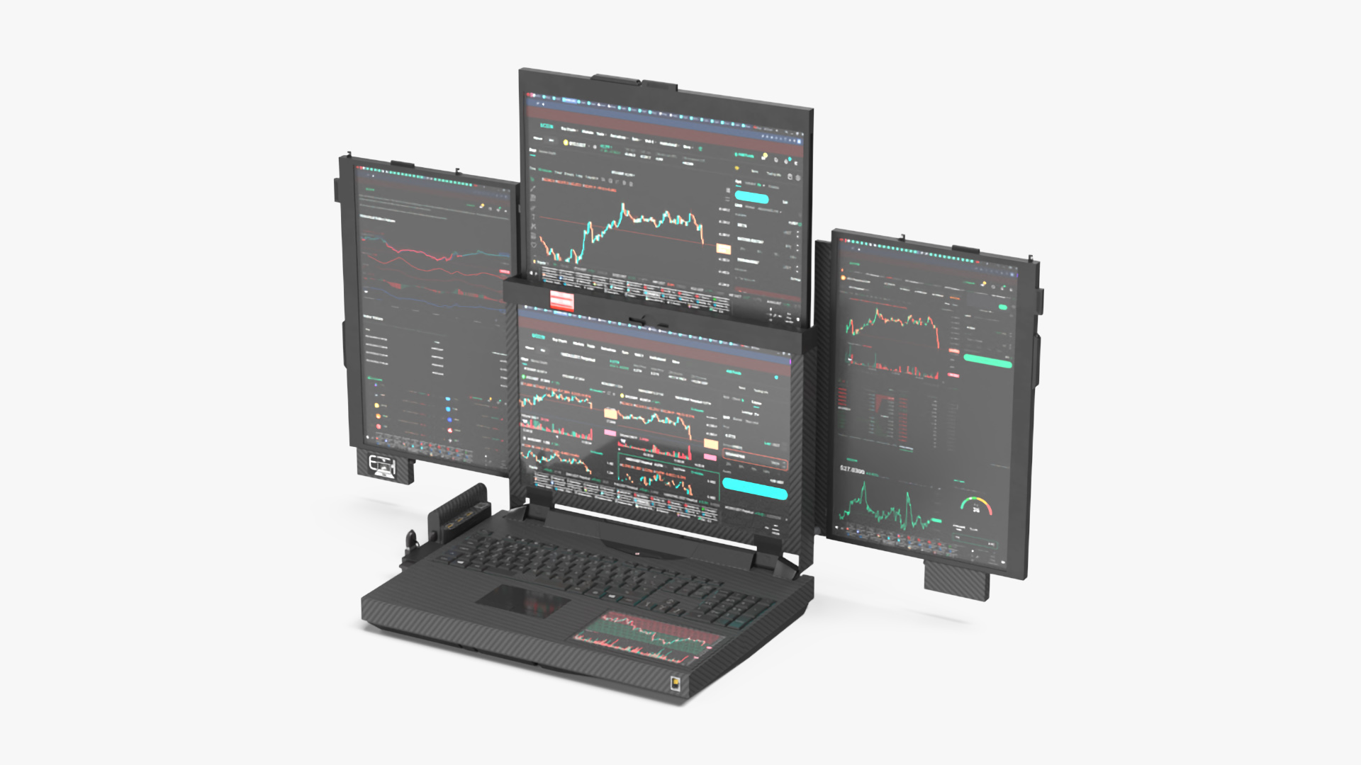 3D Professional Laptop with Miner Software Rigged