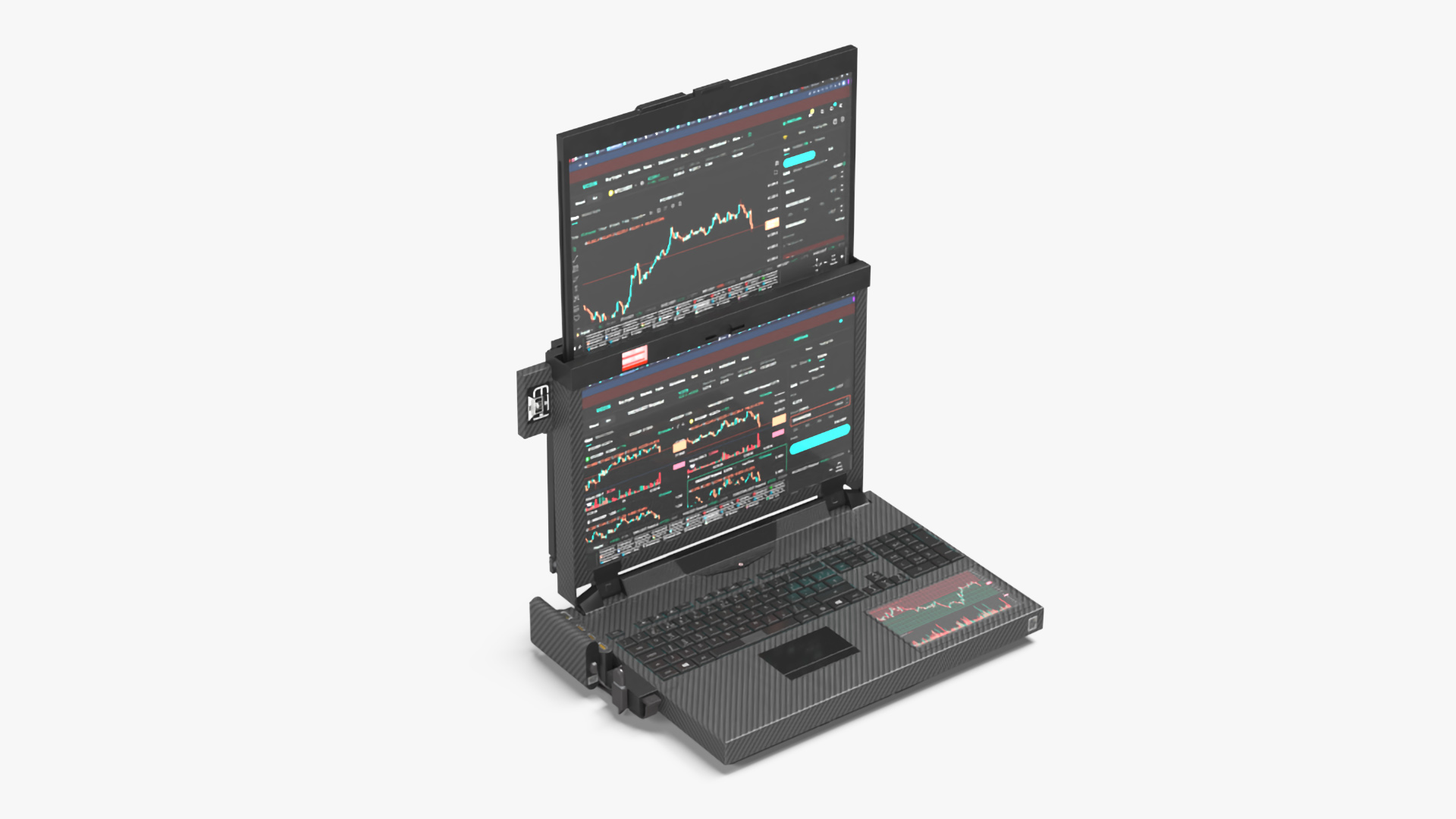 3D Professional Laptop with Miner Software Rigged