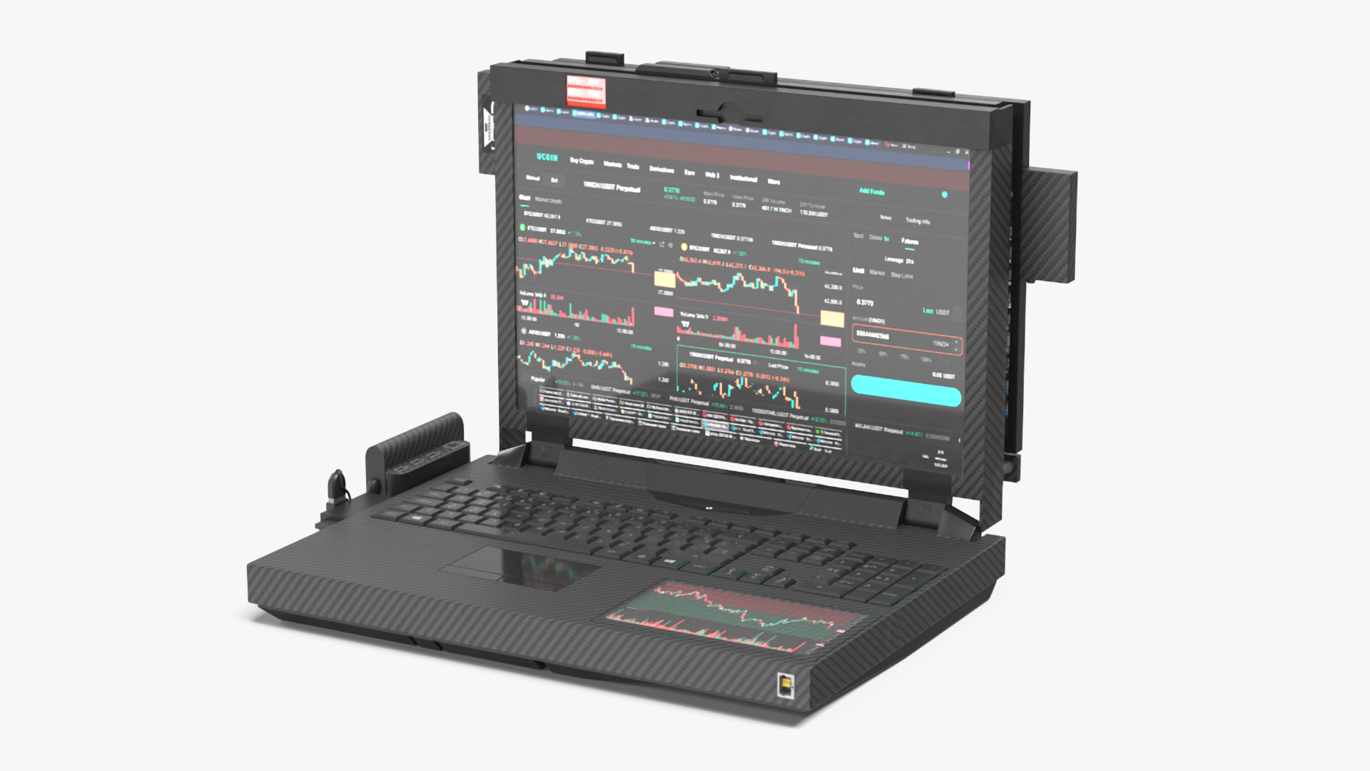 3D Professional Laptop with Miner Software Rigged