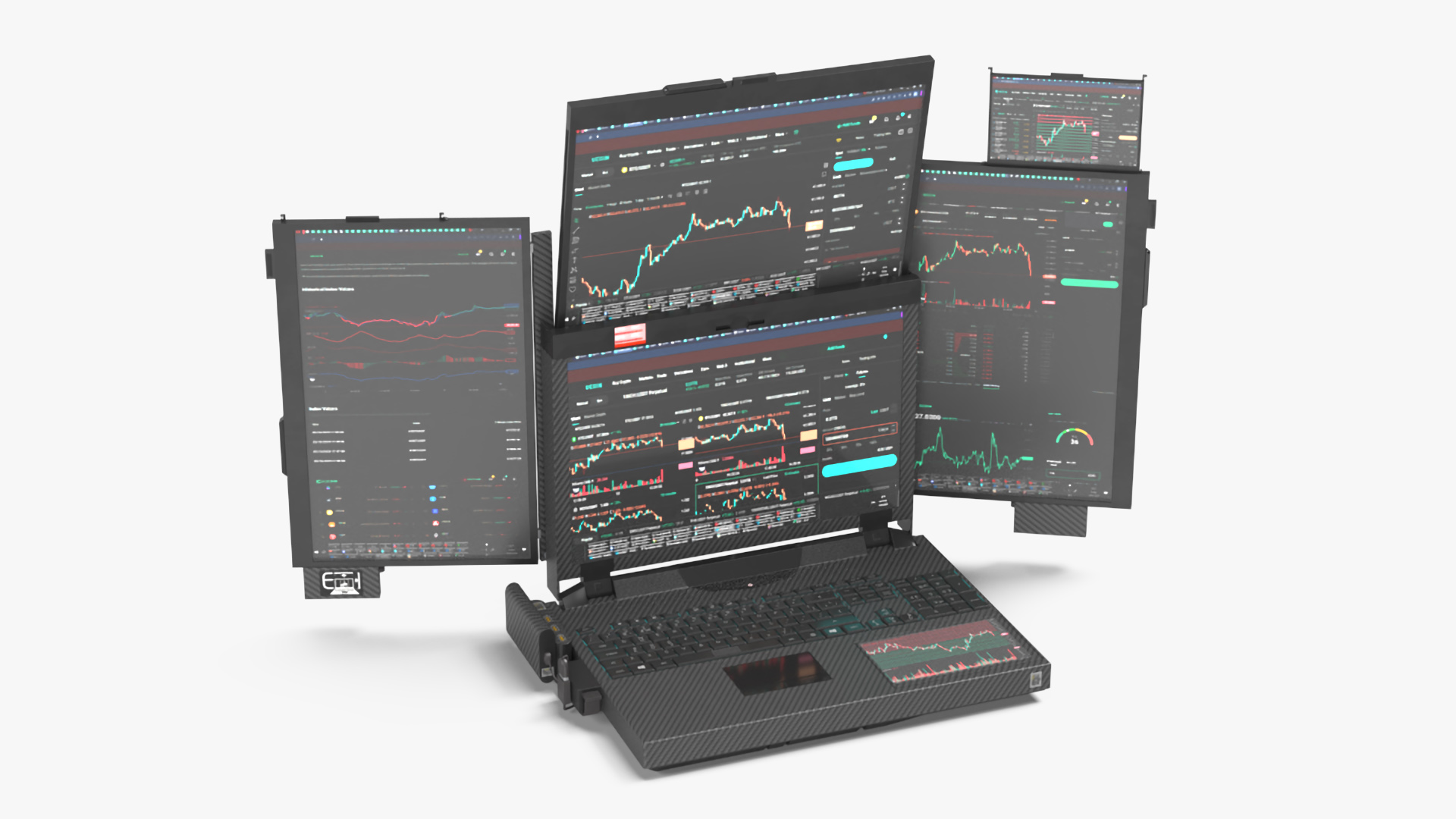 3D Professional Laptop with Miner Software Rigged