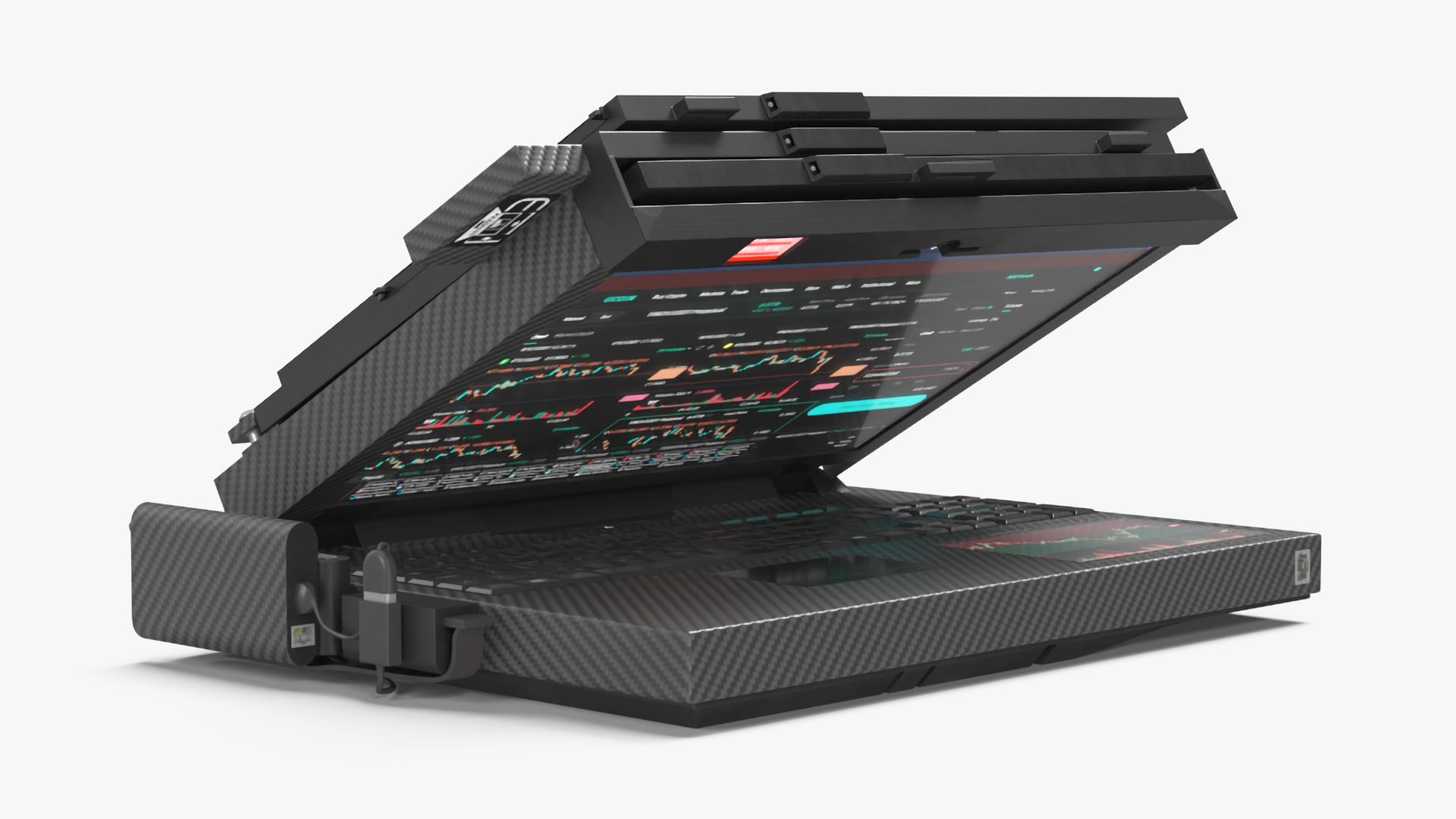 3D Professional Laptop with Miner Software Rigged