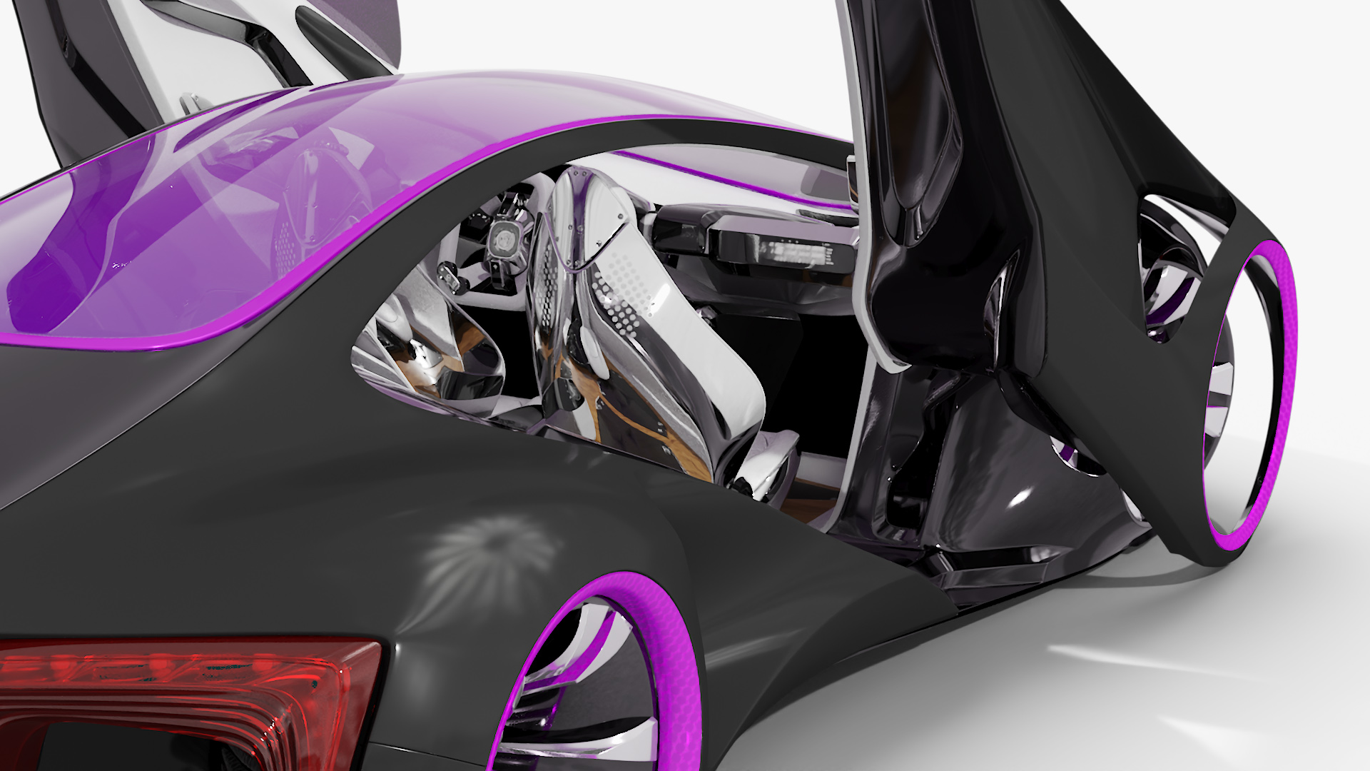 Futuristic Concept S-Class Vehicle Black Rigged 3D