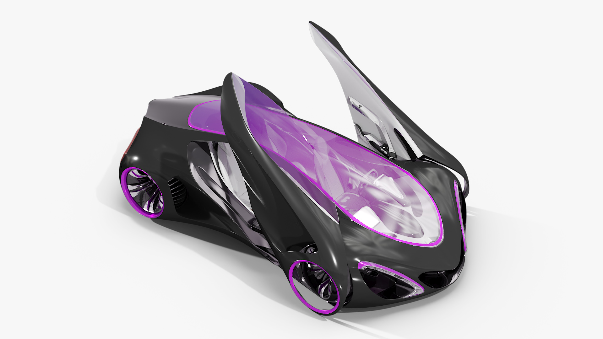 Futuristic Concept S-Class Vehicle Black Rigged 3D