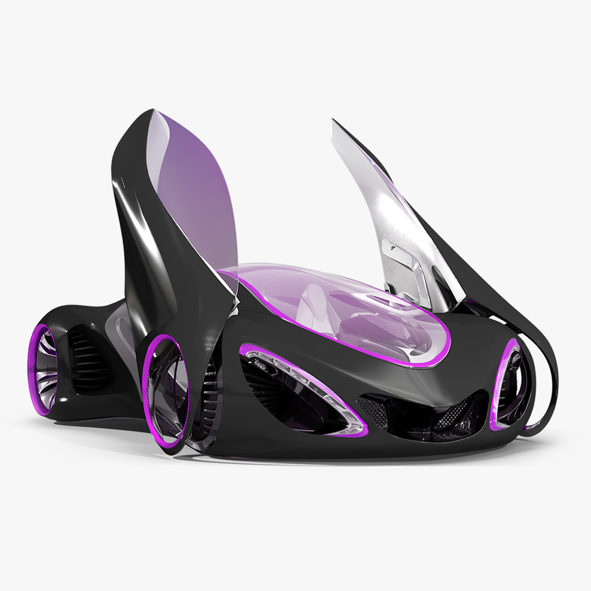 Futuristic Concept S-Class Vehicle Black Rigged 3D