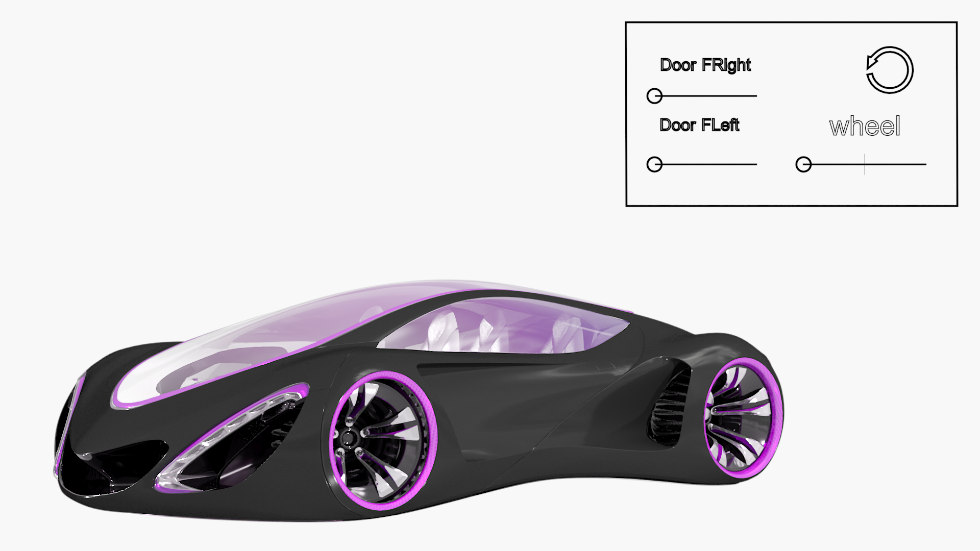 Futuristic Concept S-Class Vehicle Black Rigged 3D