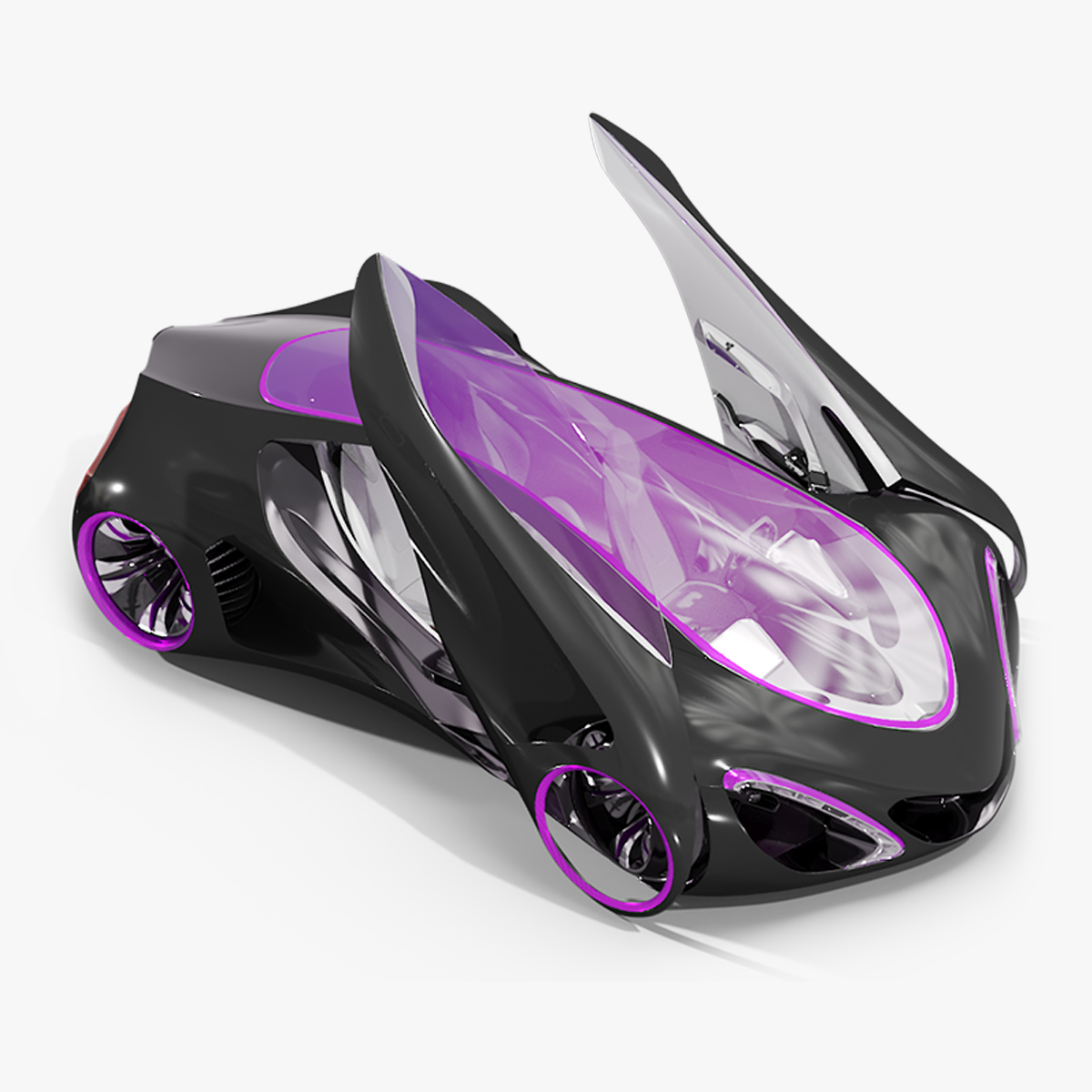 Futuristic Concept S-Class Vehicle Black Rigged 3D