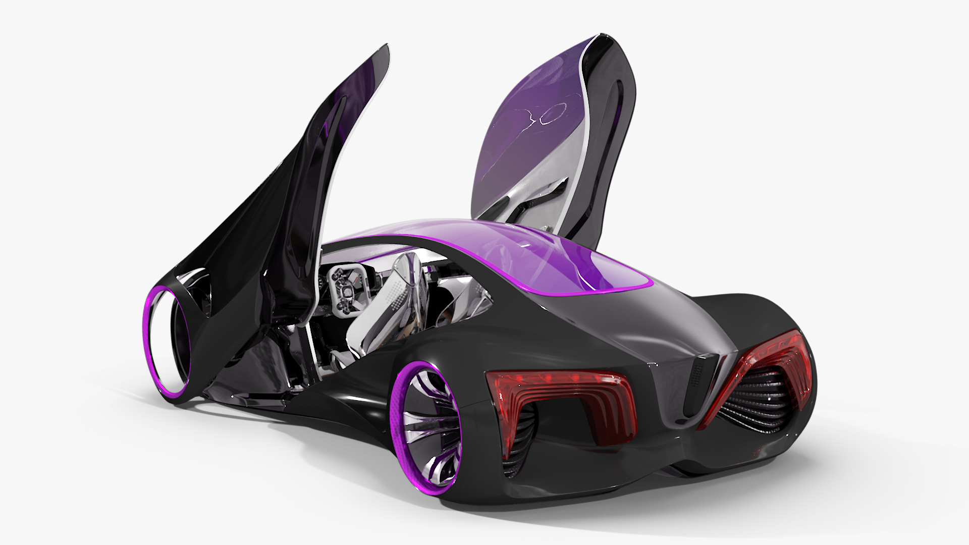 Futuristic Concept S-Class Vehicle Black Rigged 3D