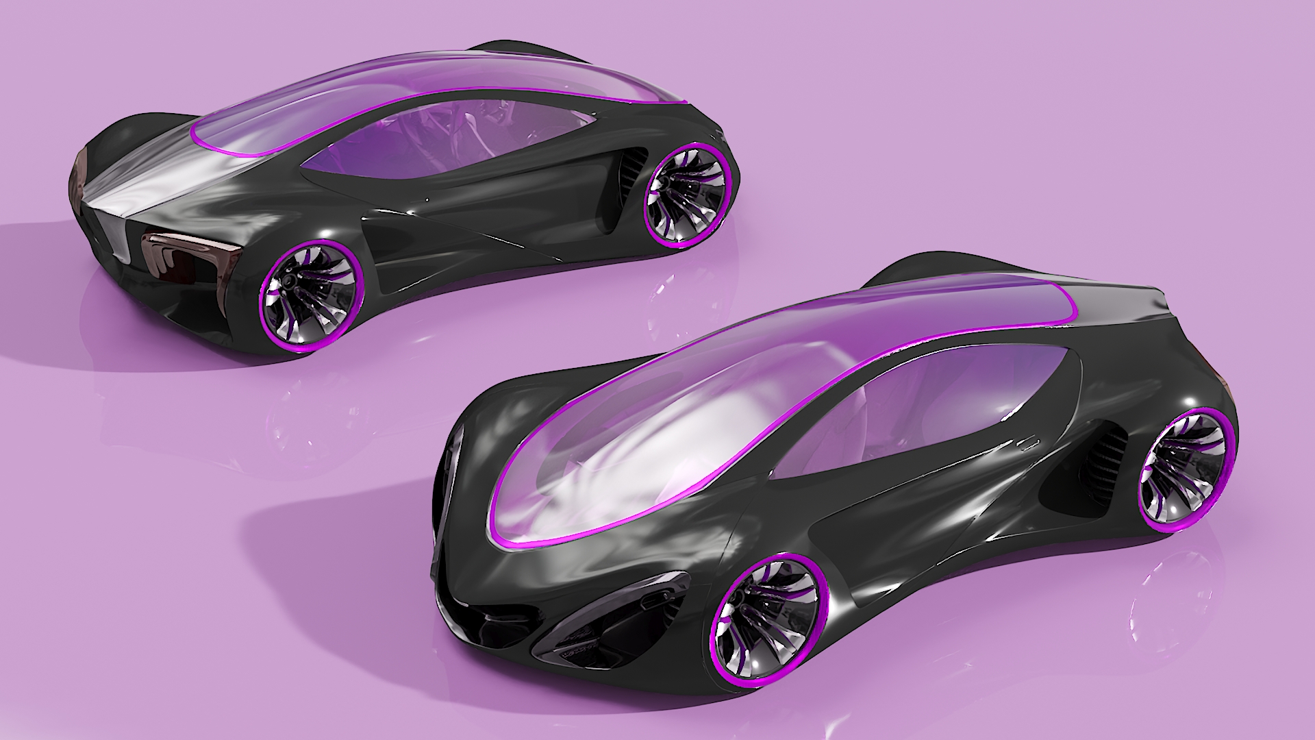 Futuristic Concept S-Class Vehicle Black Rigged 3D