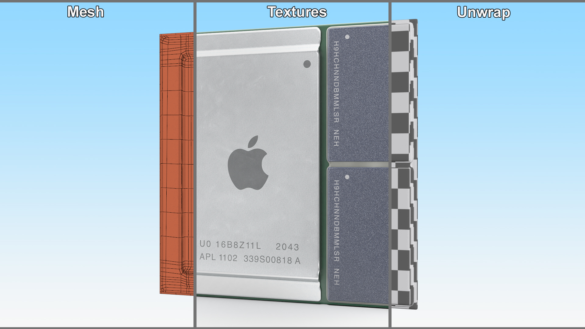 3D model Apple M1 Series Chip