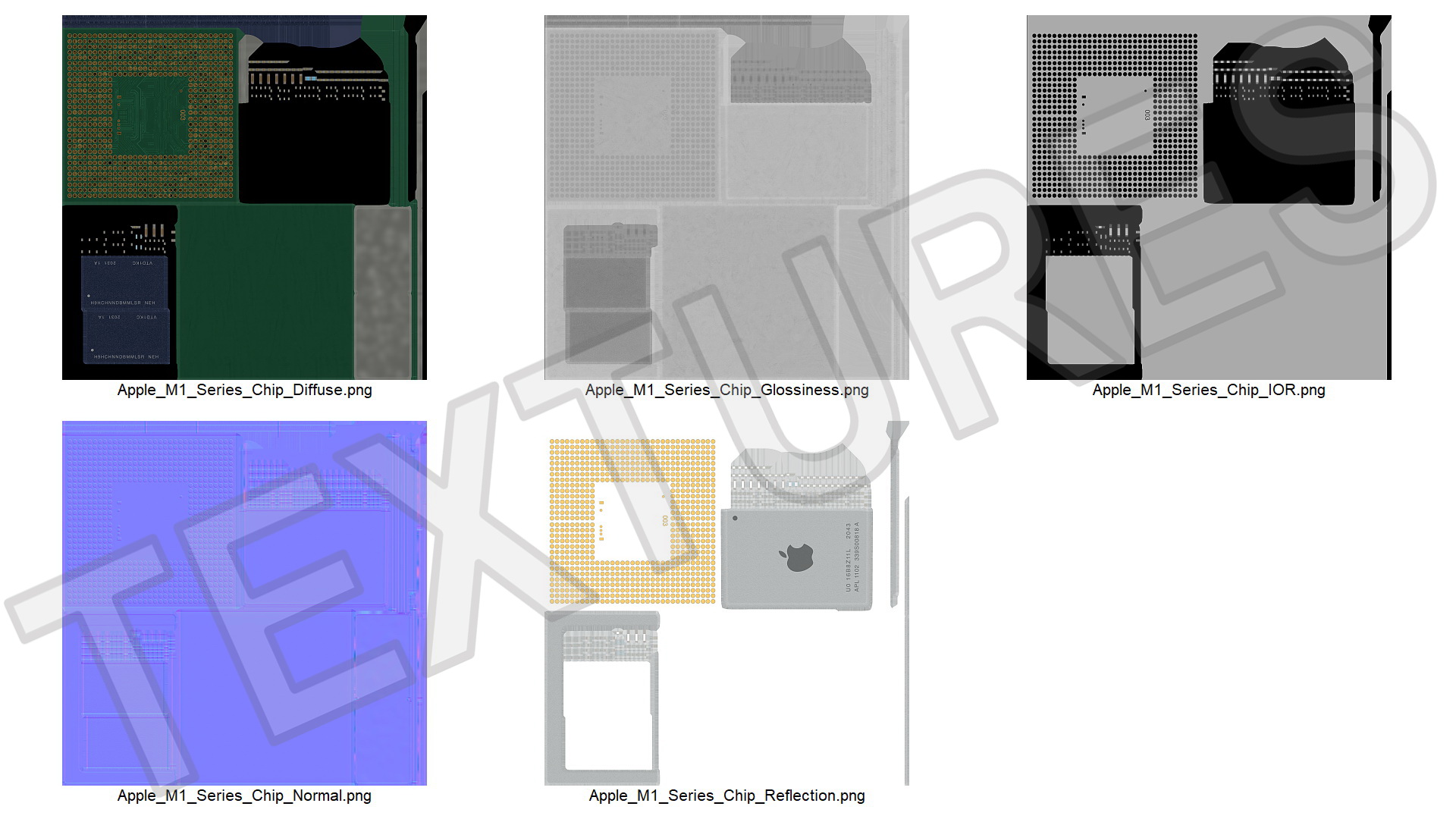 3D model Apple M1 Series Chip