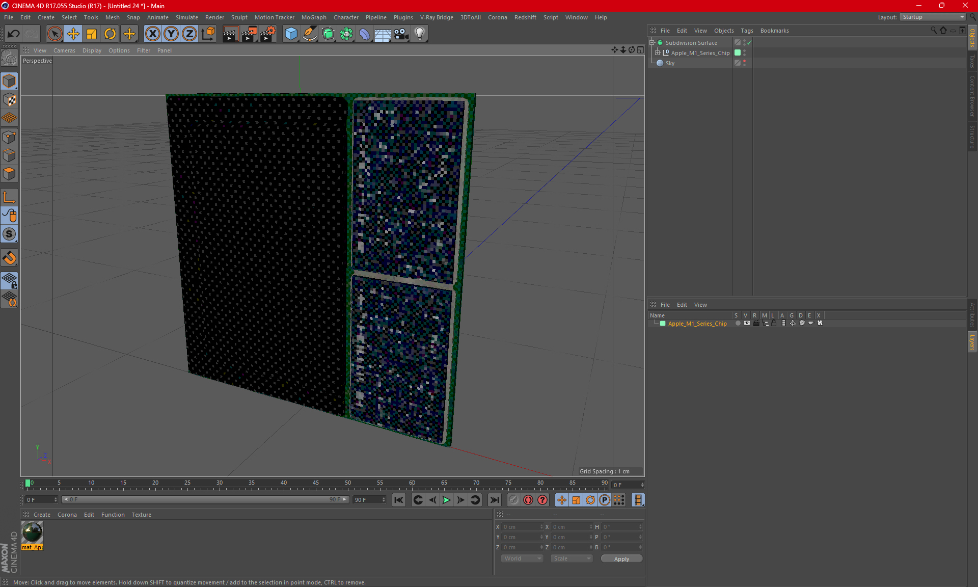 3D model Apple M1 Series Chip