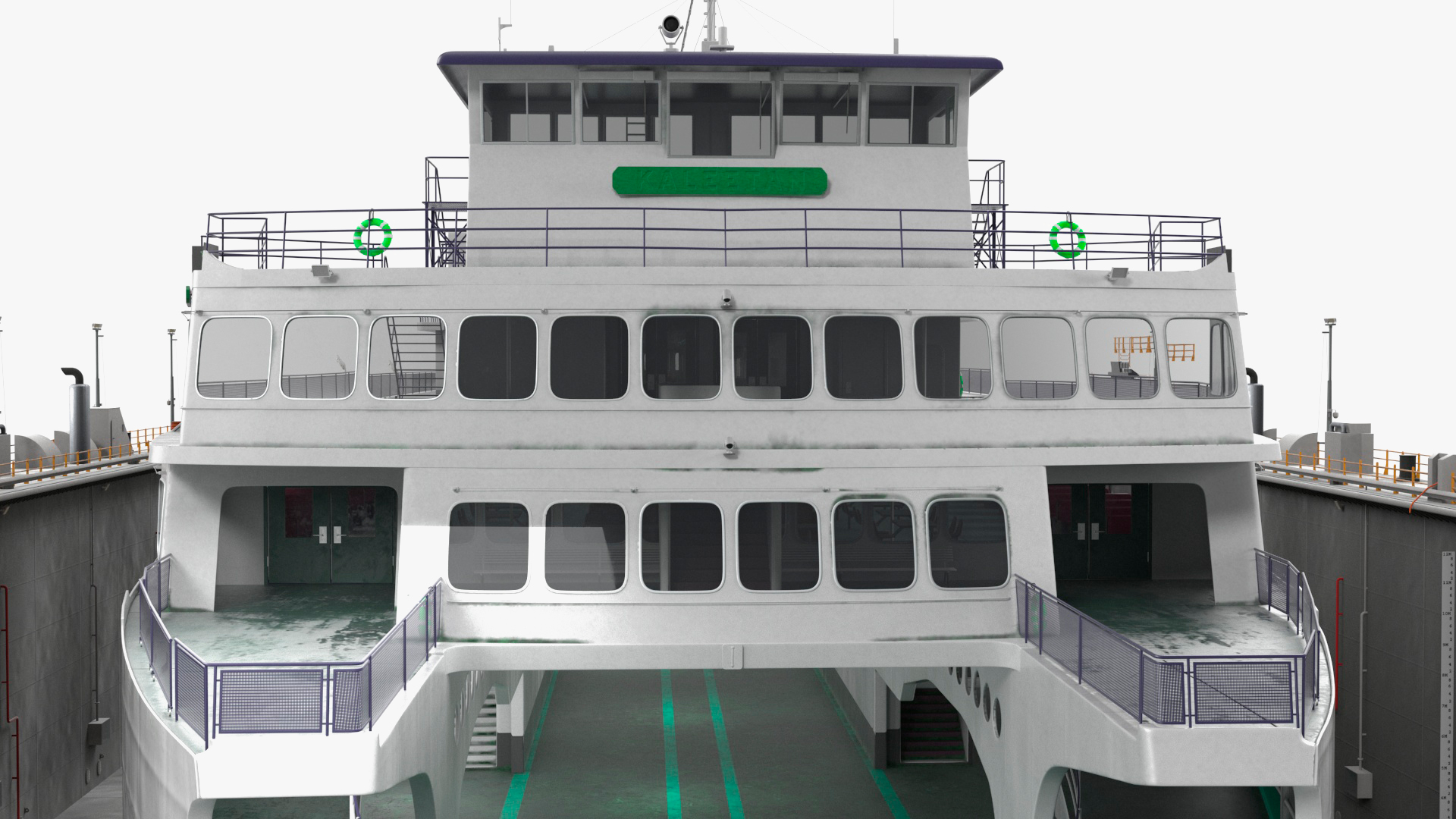 3D model Large Ship in Floating Drydock