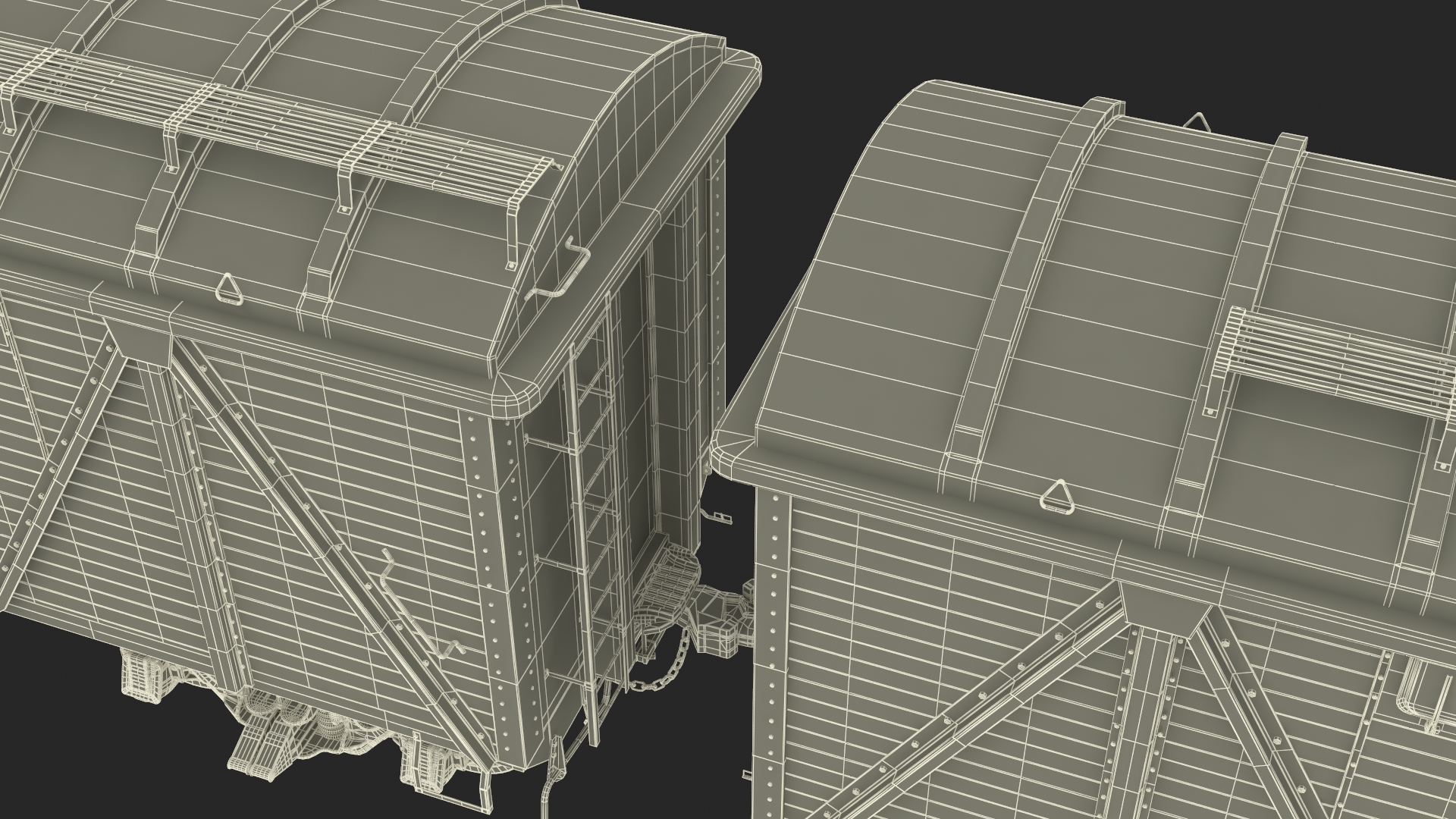 3D model Steam Engine with Freight Cars