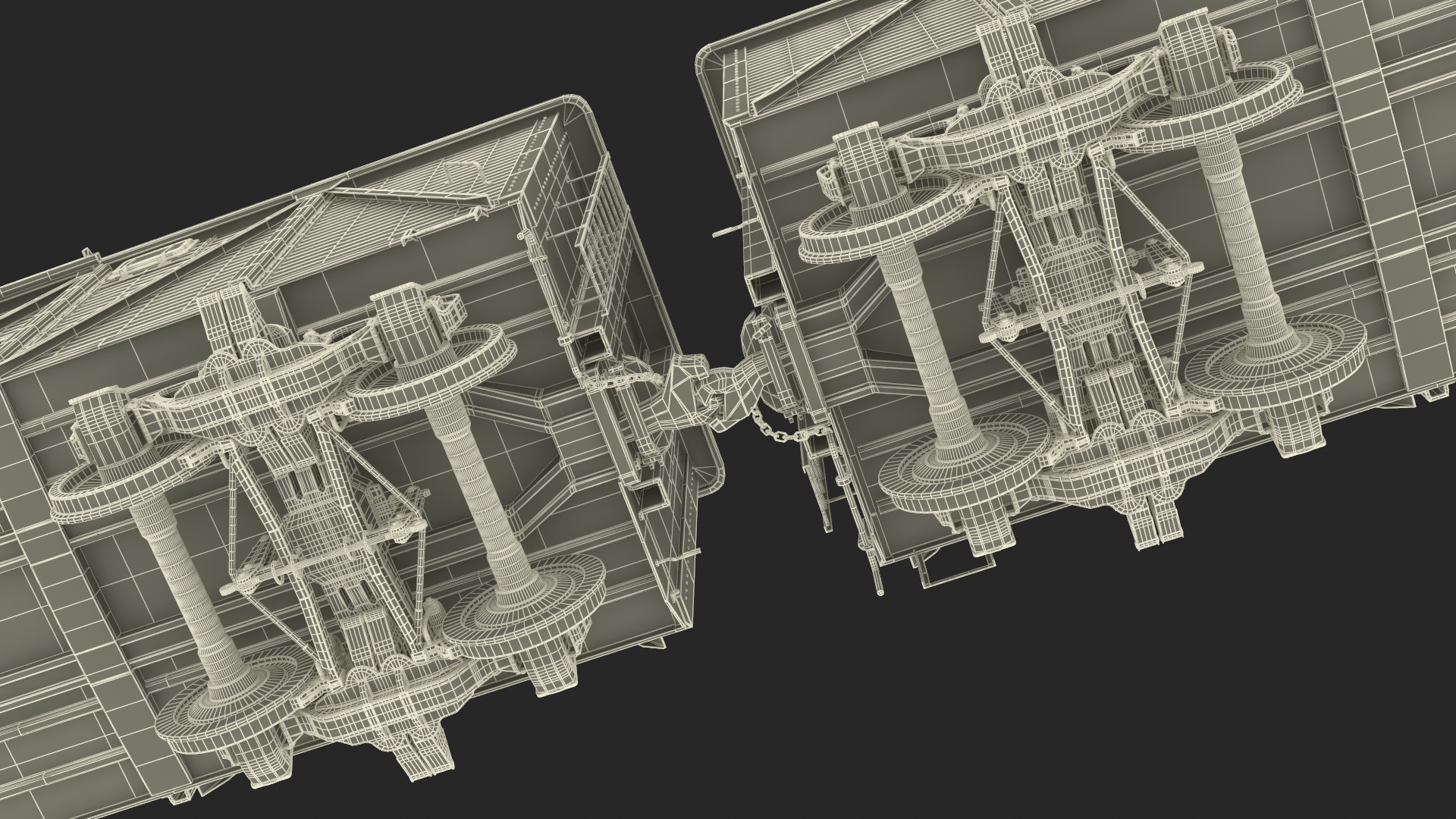 3D model Steam Engine with Freight Cars