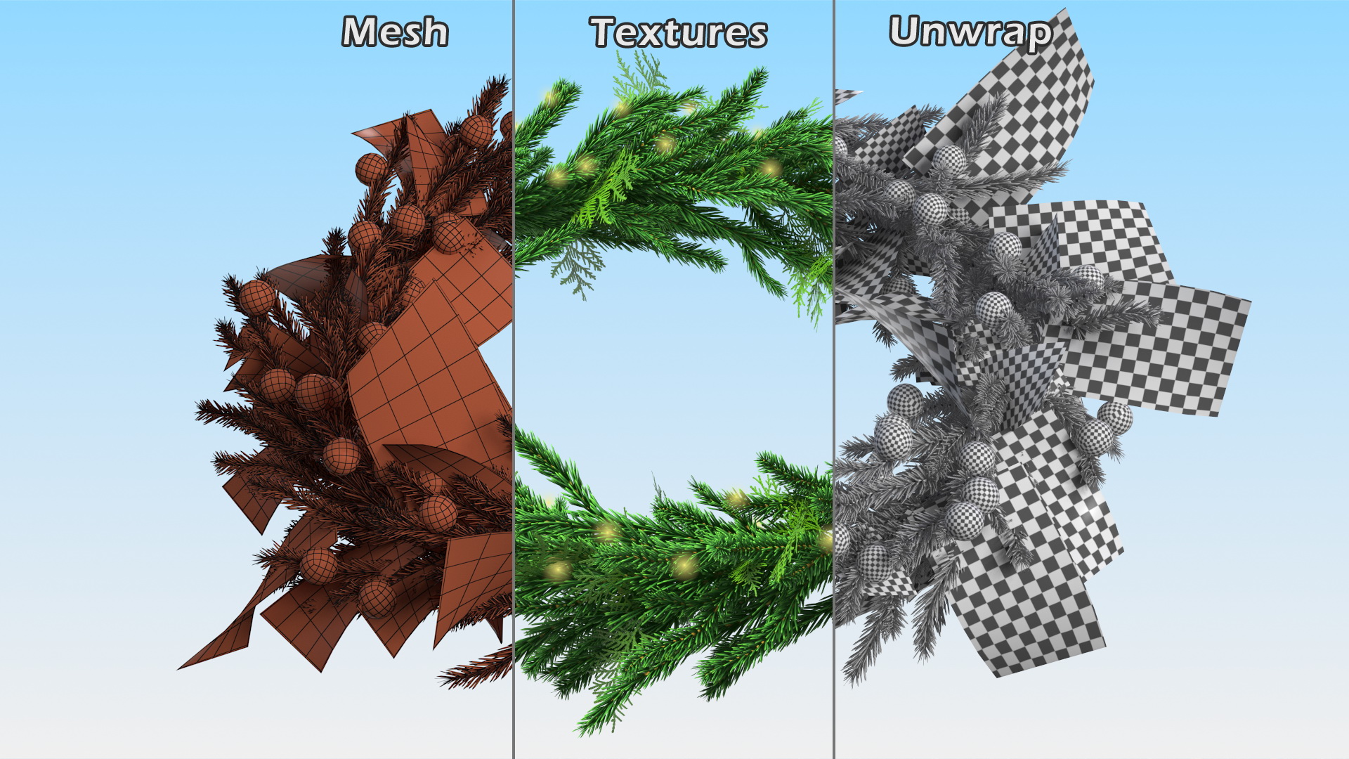 Christmas Wreath Garland 3D model