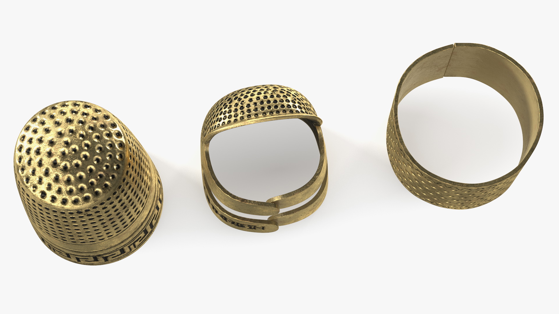 3D model Tailor Finger Protectors Golden Set