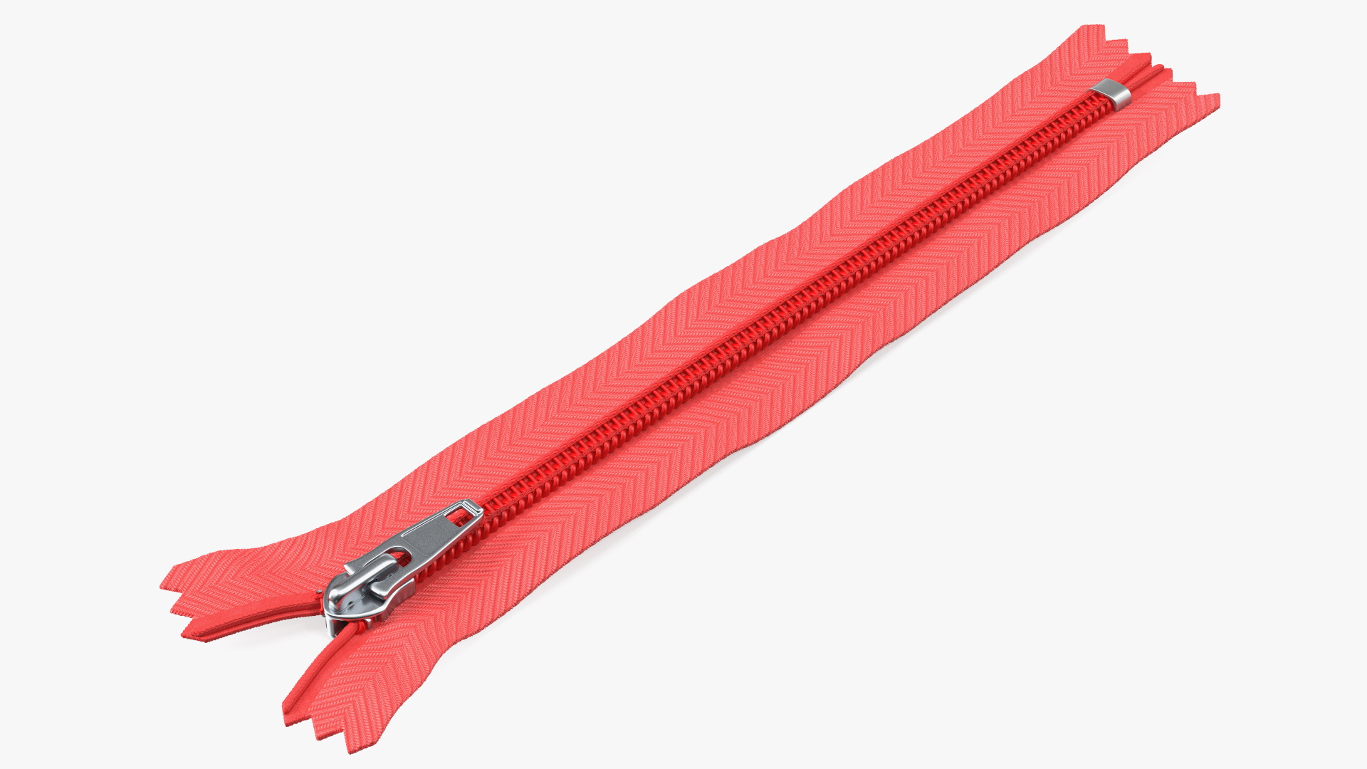3D Closed End One Side Nylon Coil Zipper Red