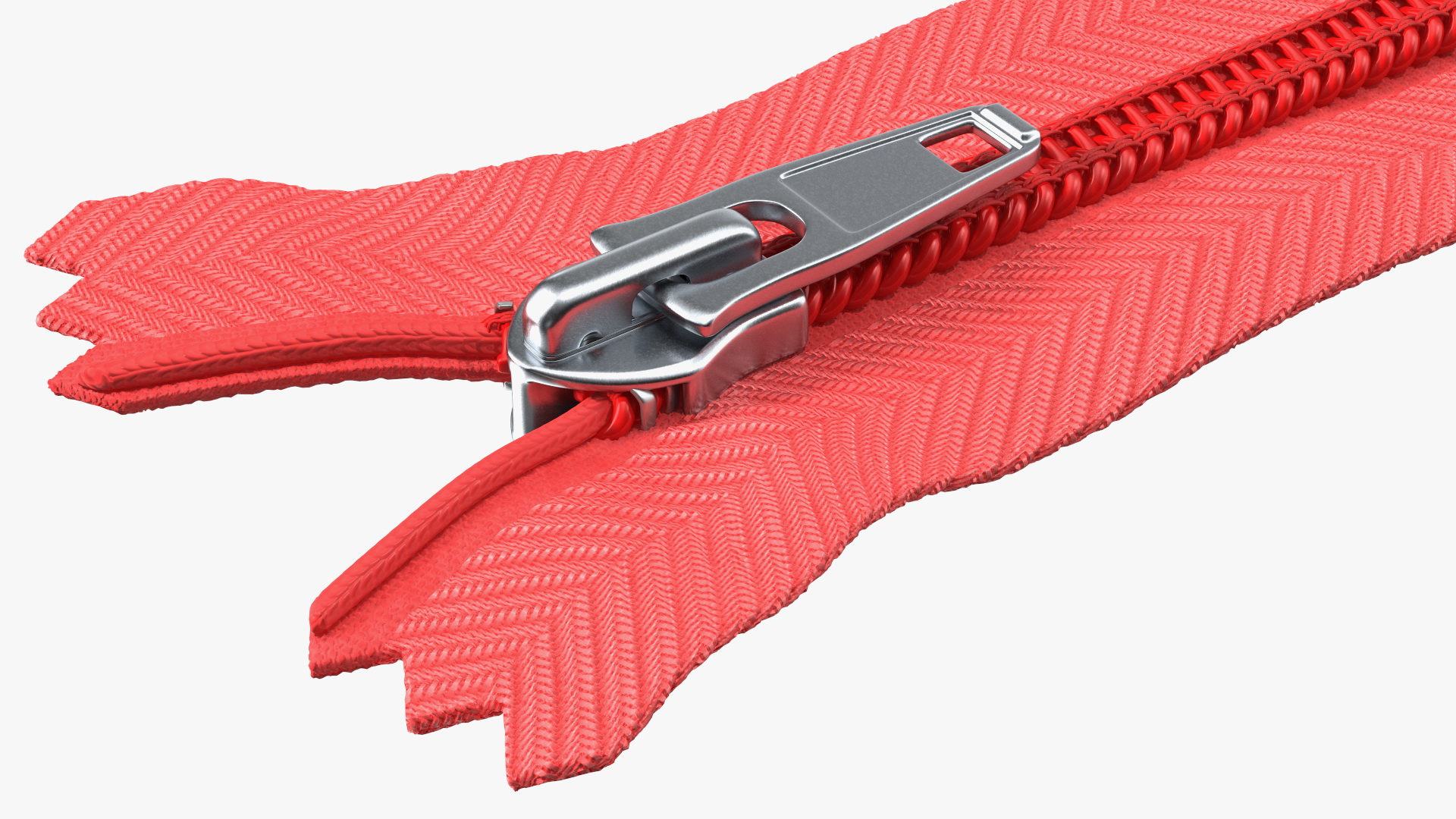 3D Closed End One Side Nylon Coil Zipper Red