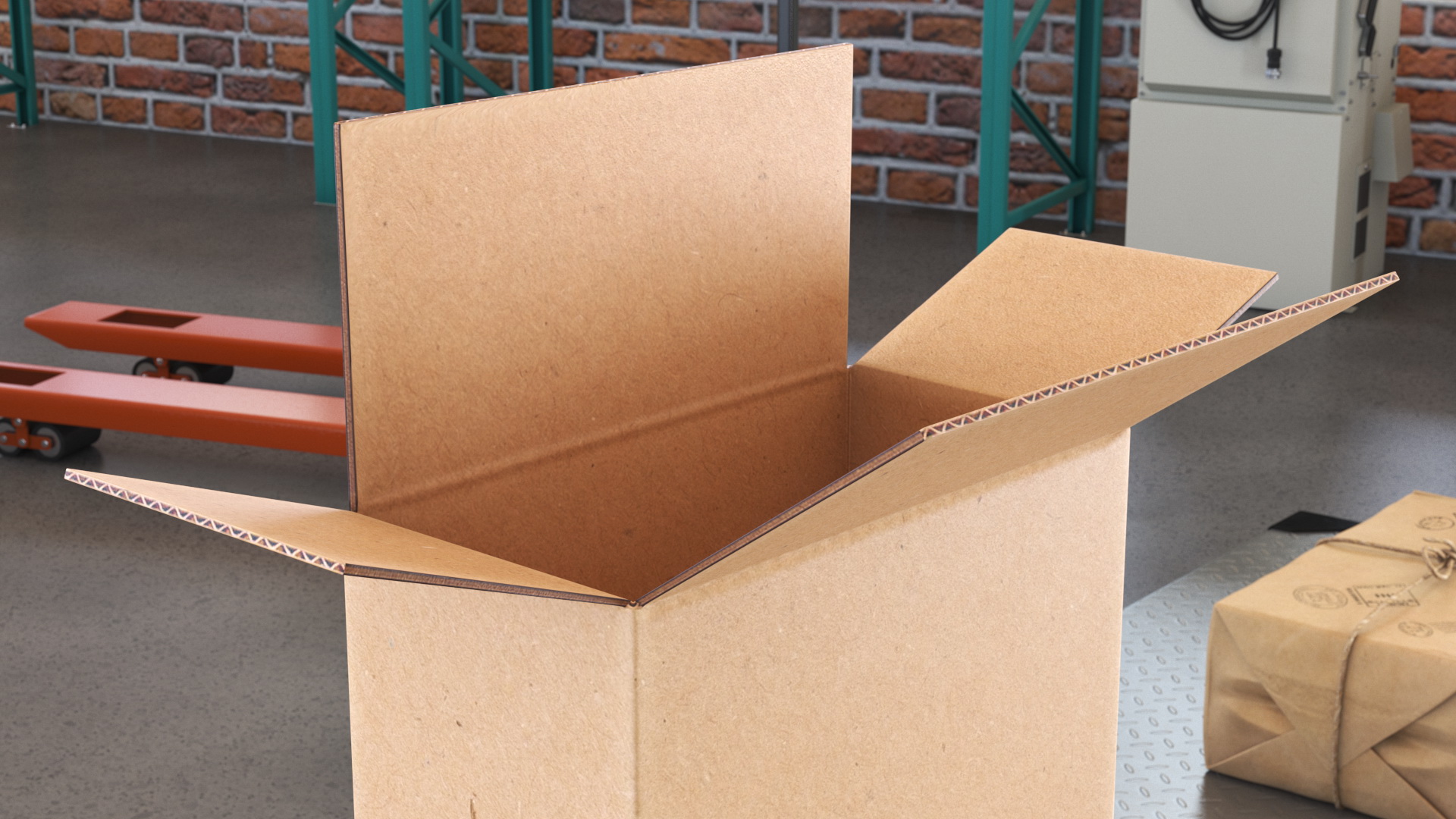 3D Long Cardboard Box model