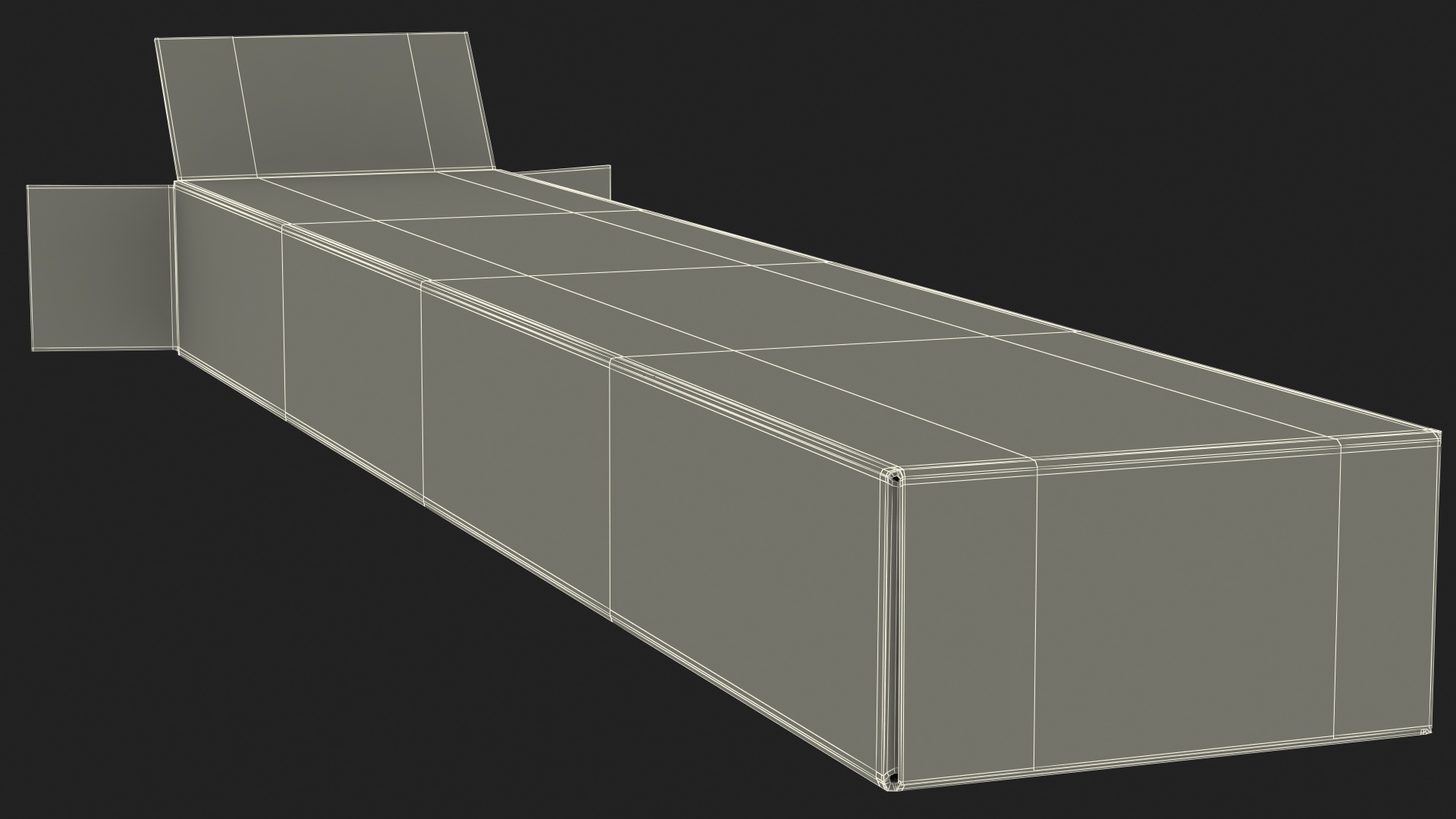 3D Long Cardboard Box model
