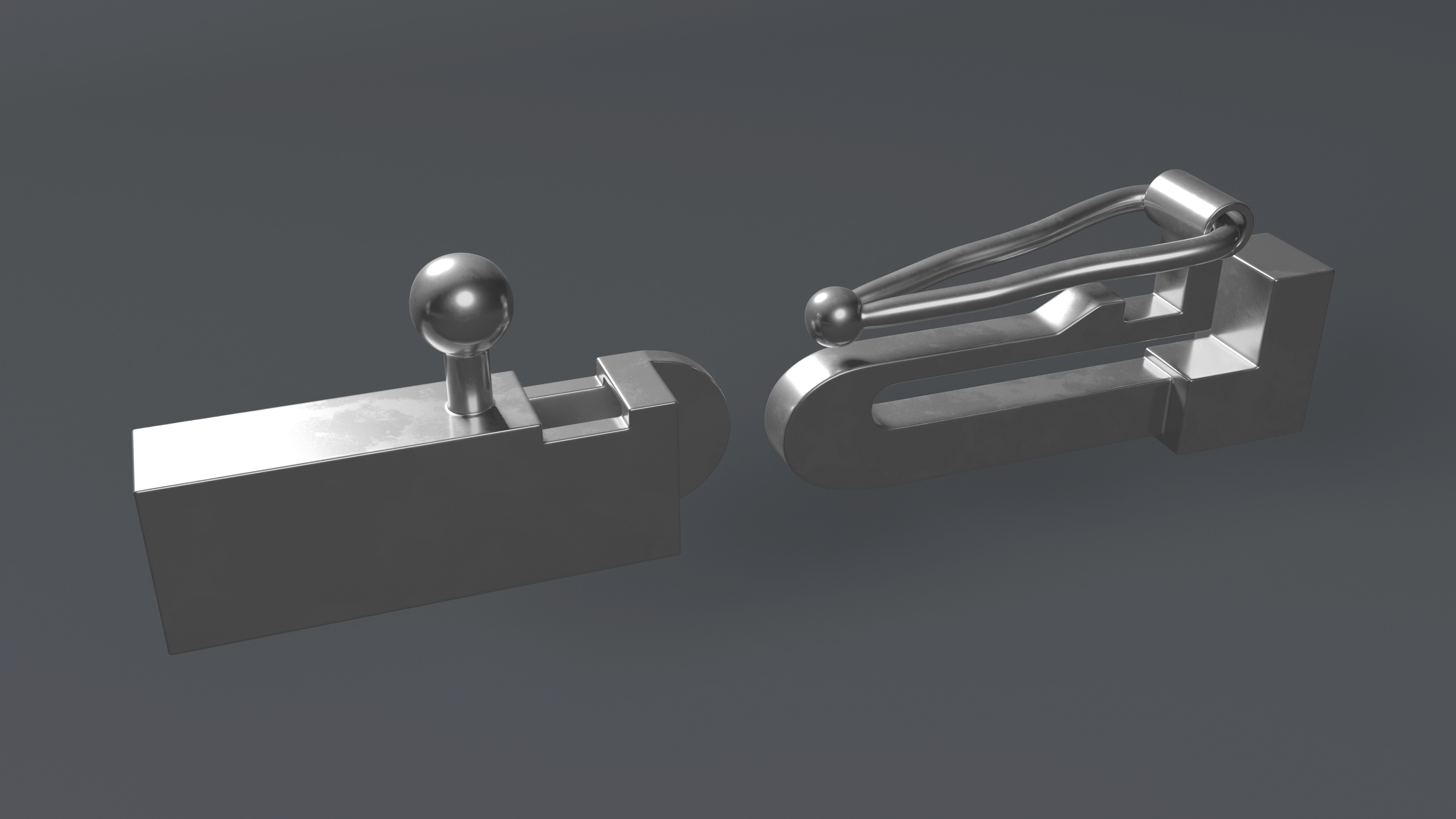 3D model Jewelry Clasps Set Silver