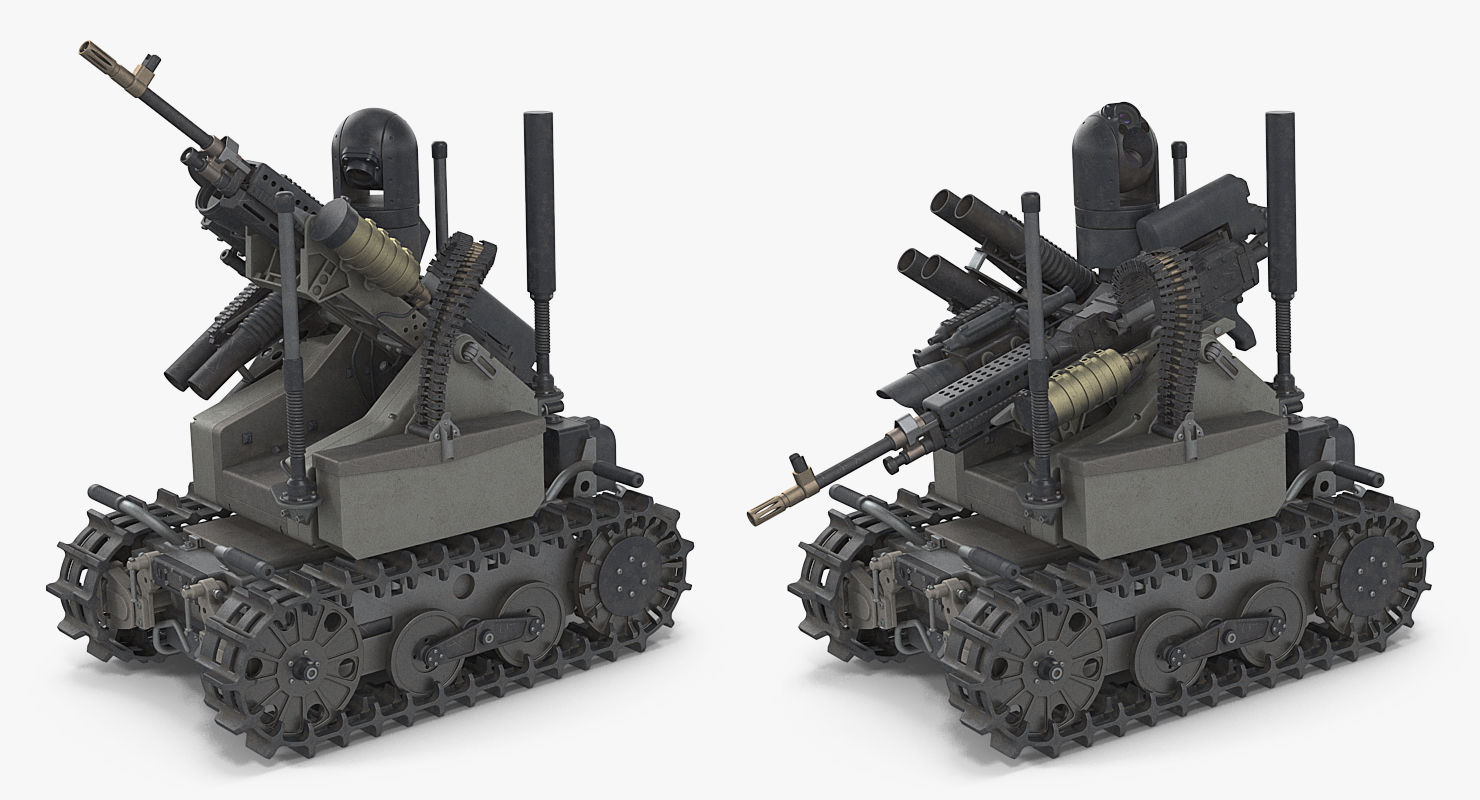 Unmanned Battle Tank Rigged 3D